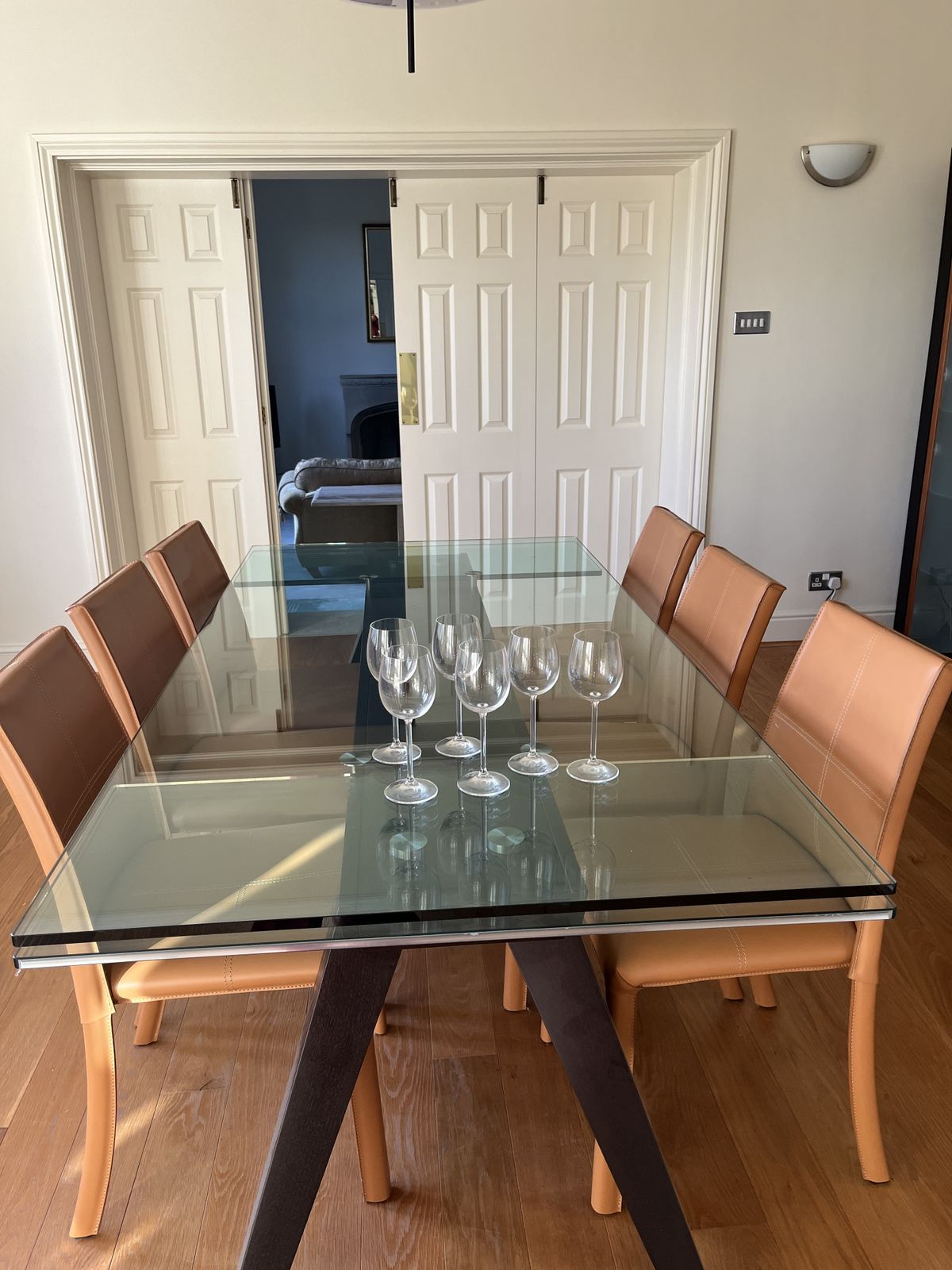 photo vinterior Roche Bobois Leather 'Kios' Dining Chairs   Set Of 6