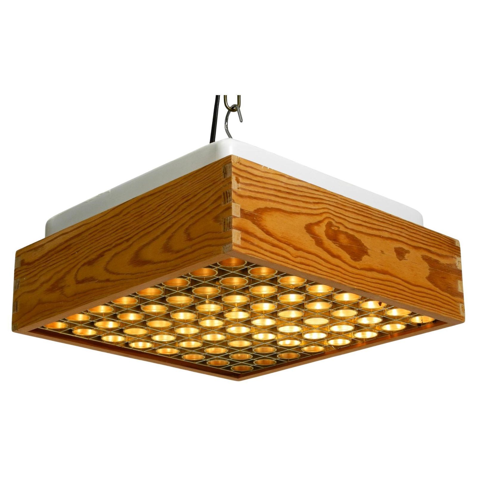 Beautiful 1970s Square Ceiling Lamp Made Of Pine Wood By Alda Sweden