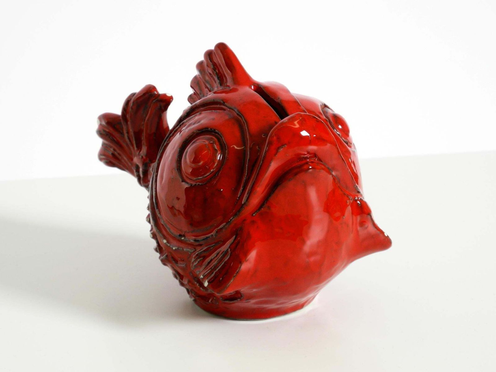 406.0 Beautiful 1960s Ceramic Fish Money Box By Aldo Londi For Bitossi Italy photo