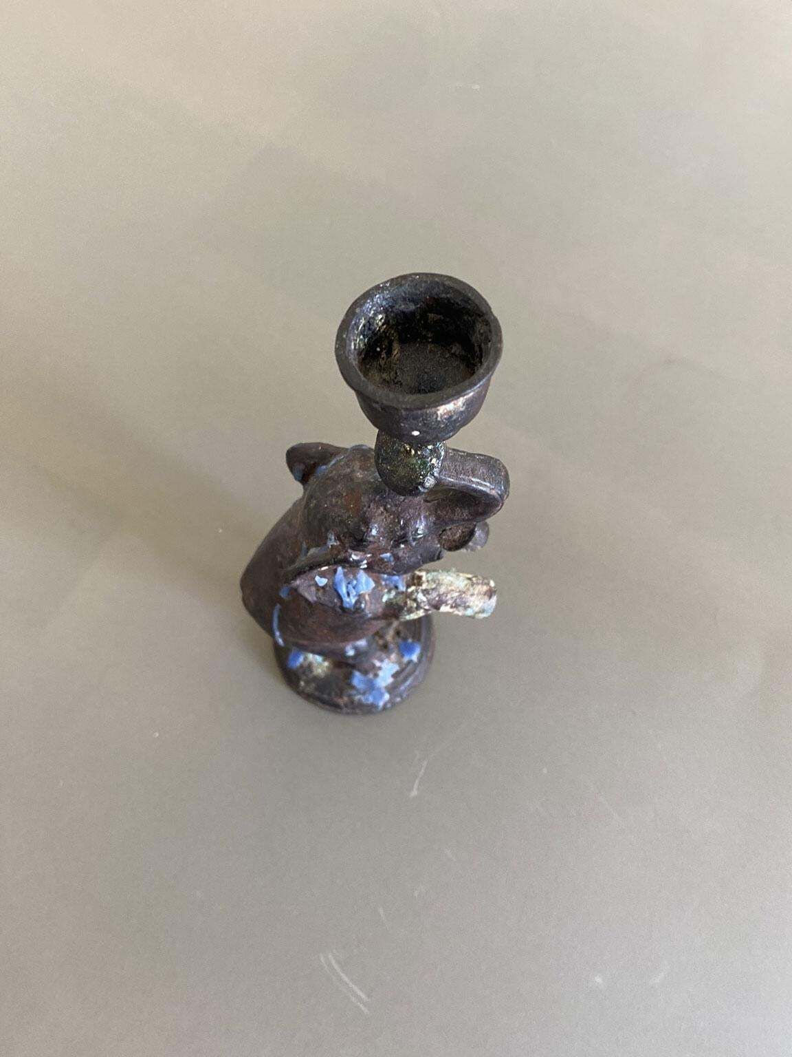 photo for sale Antique Bronze Elephant Candle Holder, Eastern Origin, Circa 1890