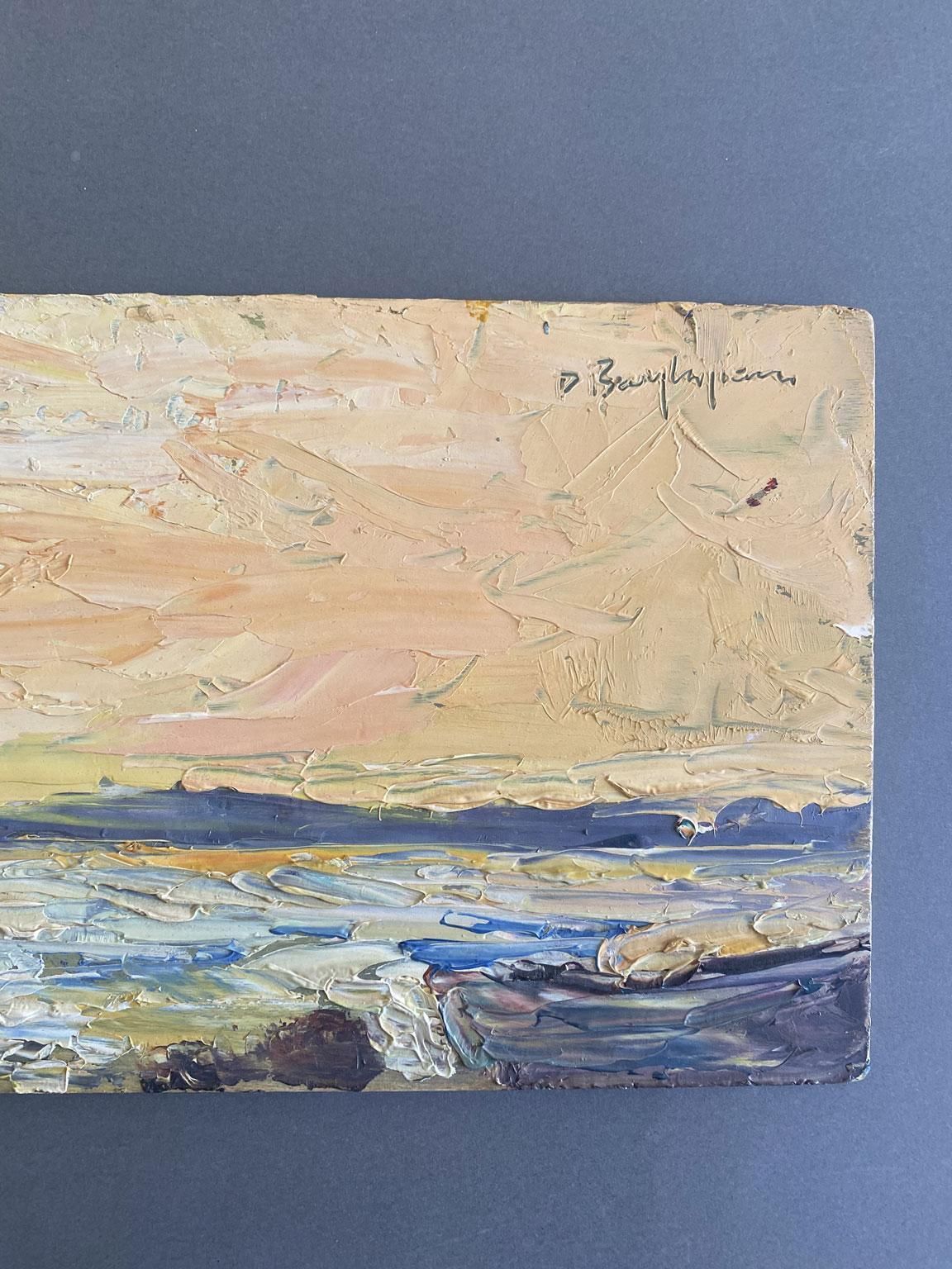Seascape Oil Painting With Sailboat And Figures, Signed, Italy, 1978 photo buy