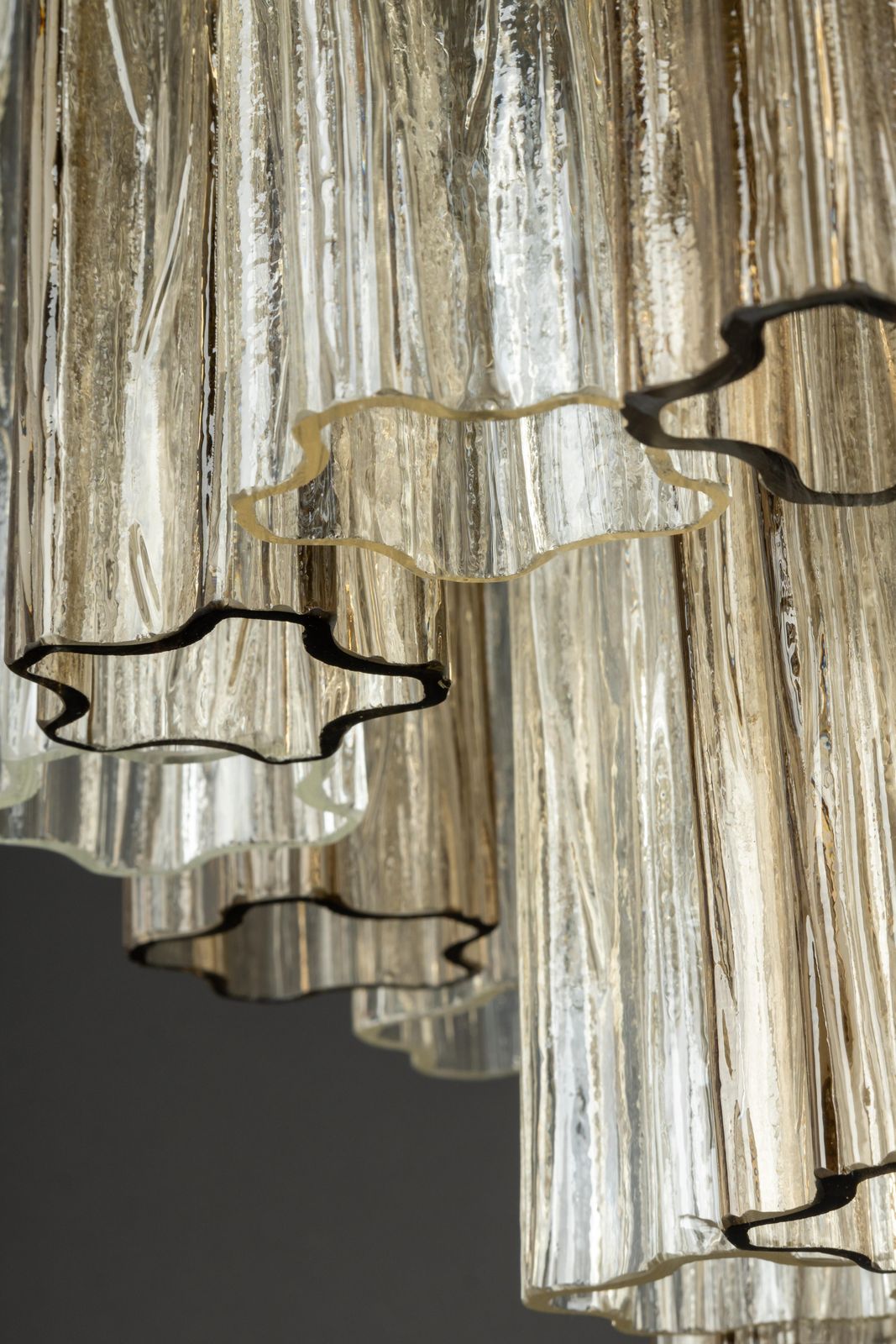 Lighting 1 Of 2 Tronchi Murano Glass Flush Mount Light By Venini For Kalmar, Austria, 60s photo
