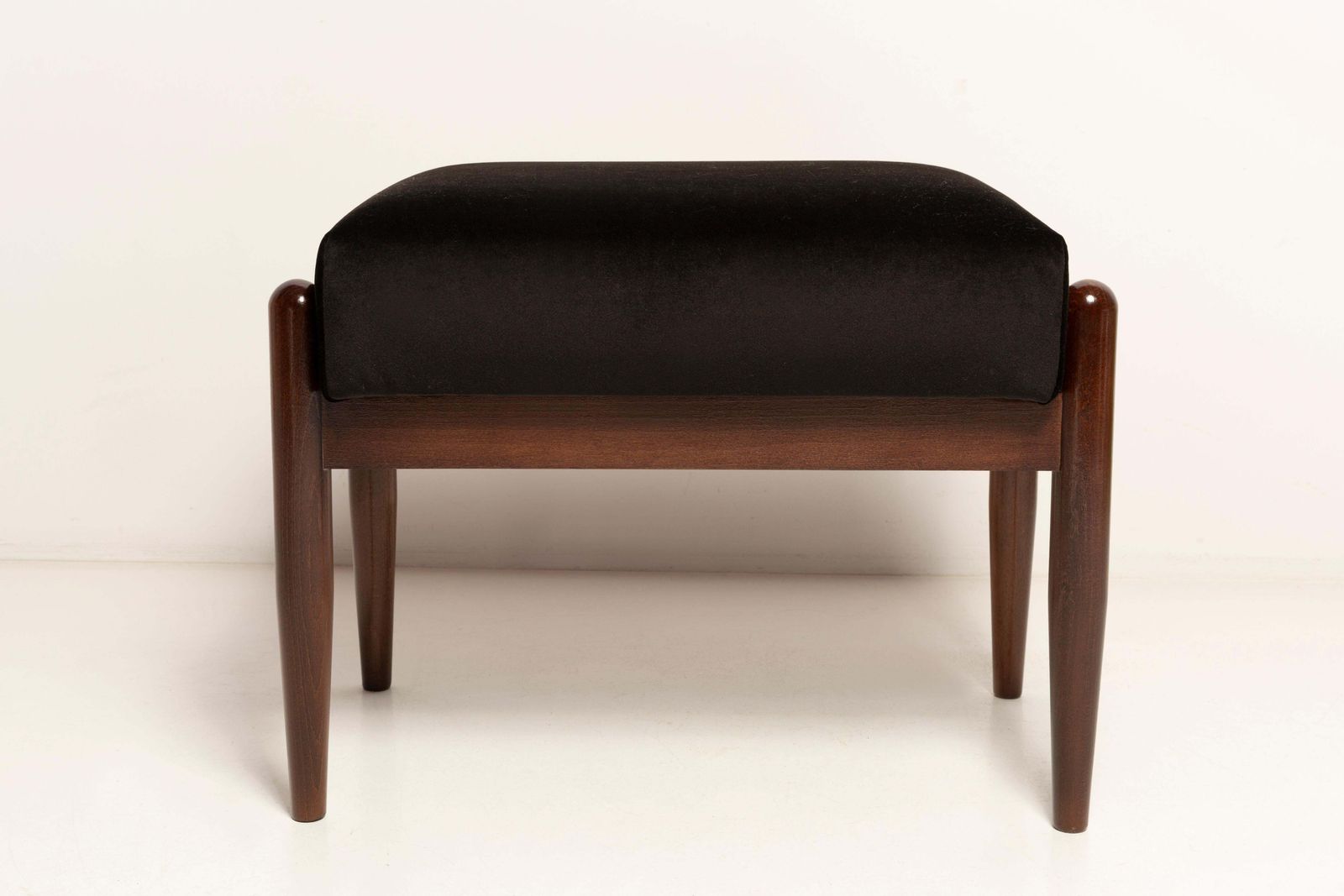 Mid Century Gfm Stool In Black Velvet, E. Homa, Europe, 1960s photo for sale