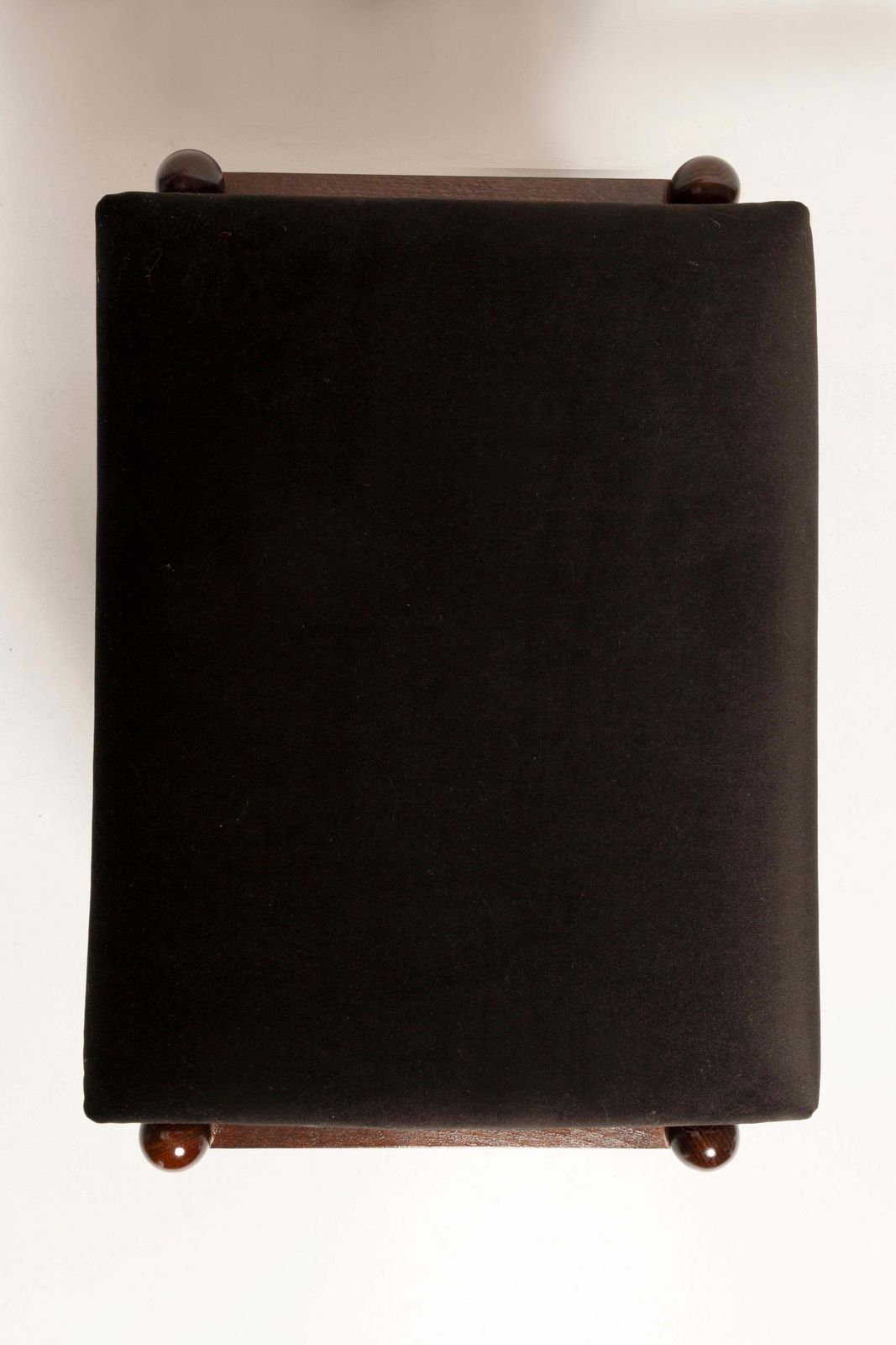 Mid Century Gfm Stool In Black Velvet, E. Homa, Europe, 1960s photo vintage