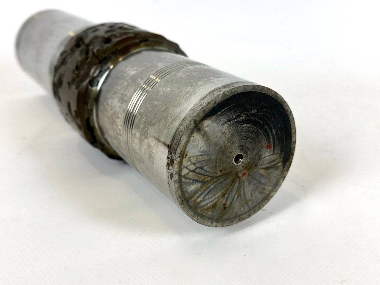 German Brutalist Cylindrical Steel And Bronze Vase From Bmf, 1970s photo Home Decor