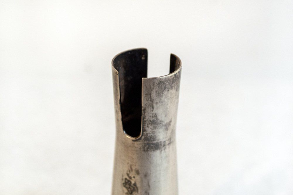 Silver Plated Metal Vase By Lino Sabattini For Christofle, France, 1950s photo furniture