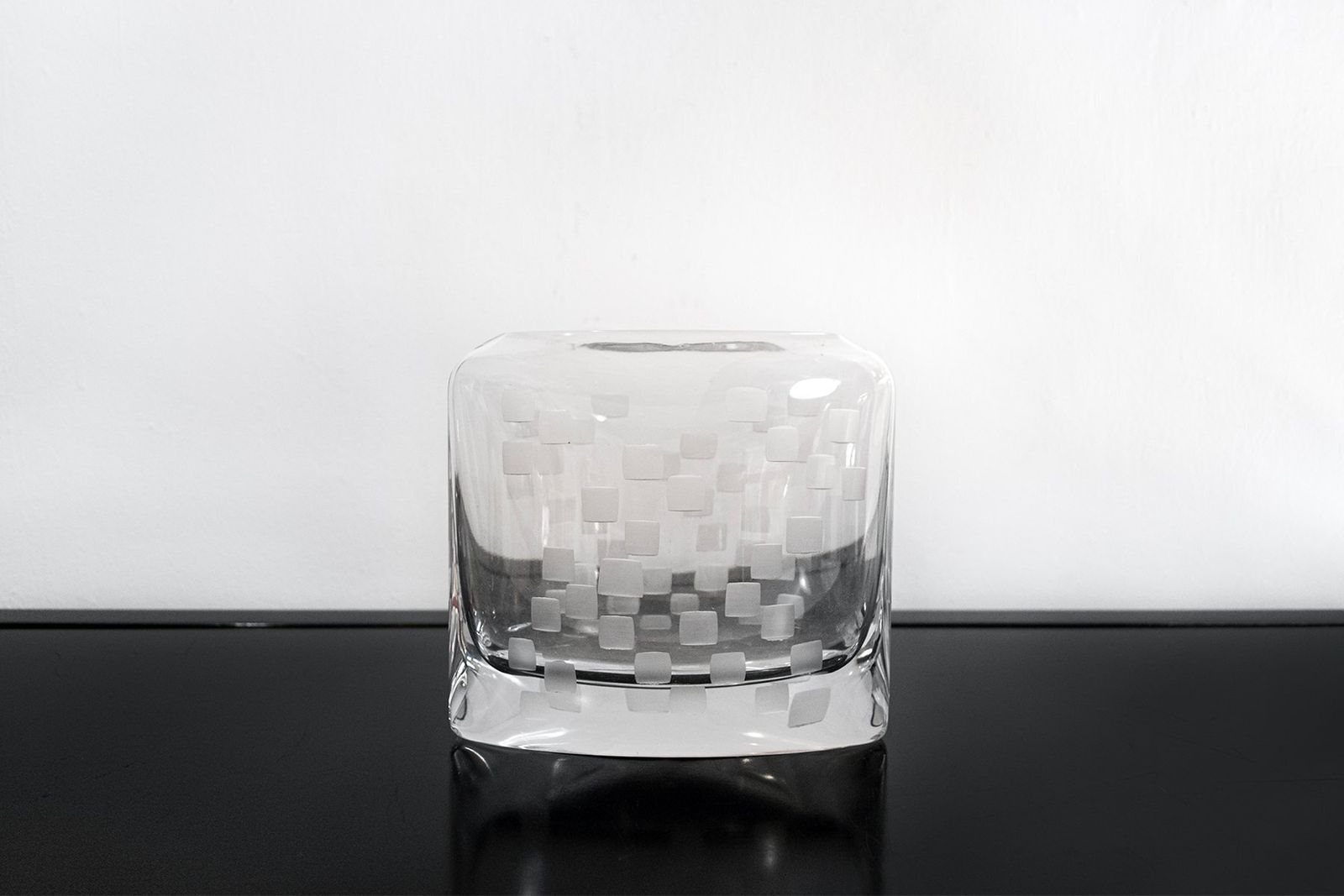 Italiaanse Kristallen Blokvase Van Rosenthal Studio, Ca. Jaren 1960