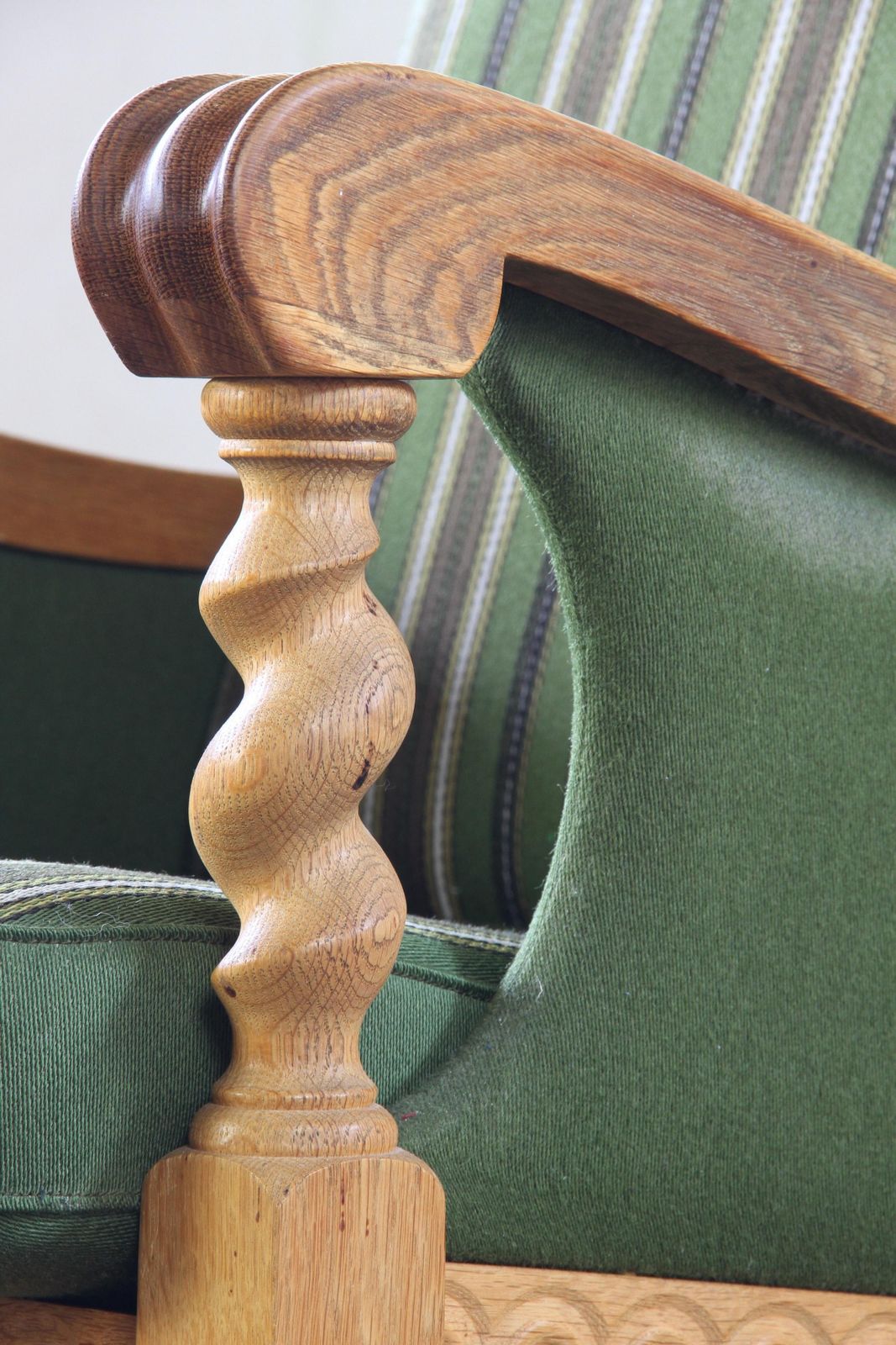 Vintage Solid Oak Danish Brutalist Lounge Chair, Henning Kjærnulf Style, 1960s photo for sale