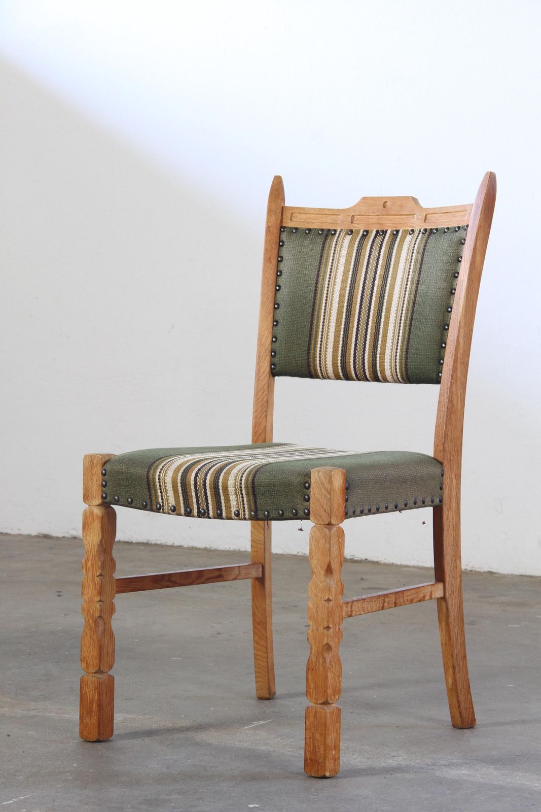 Vintage Danish Brutalist Oak Dining Chairs, Henning Kjærnulf Style, 1960s photo 1253.0