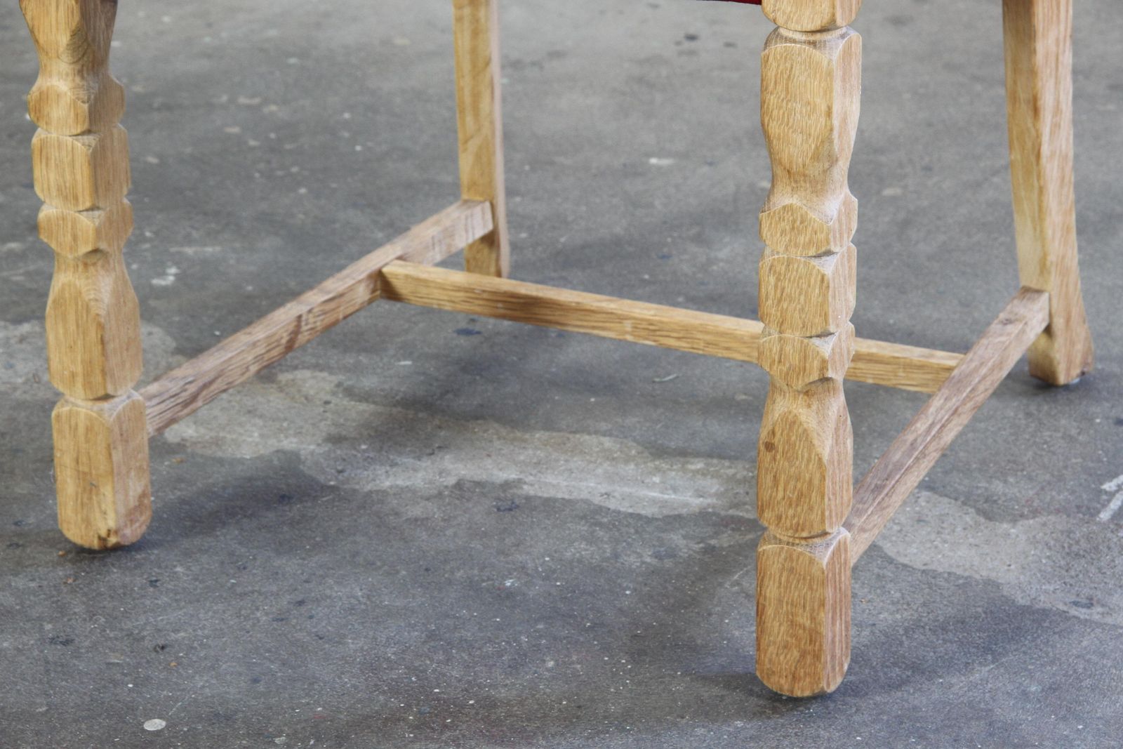 photo vintage Set Of 6 Vintage Brutalist Danish Oak Dining Chairs, Henning Kjærnulf Style '60s