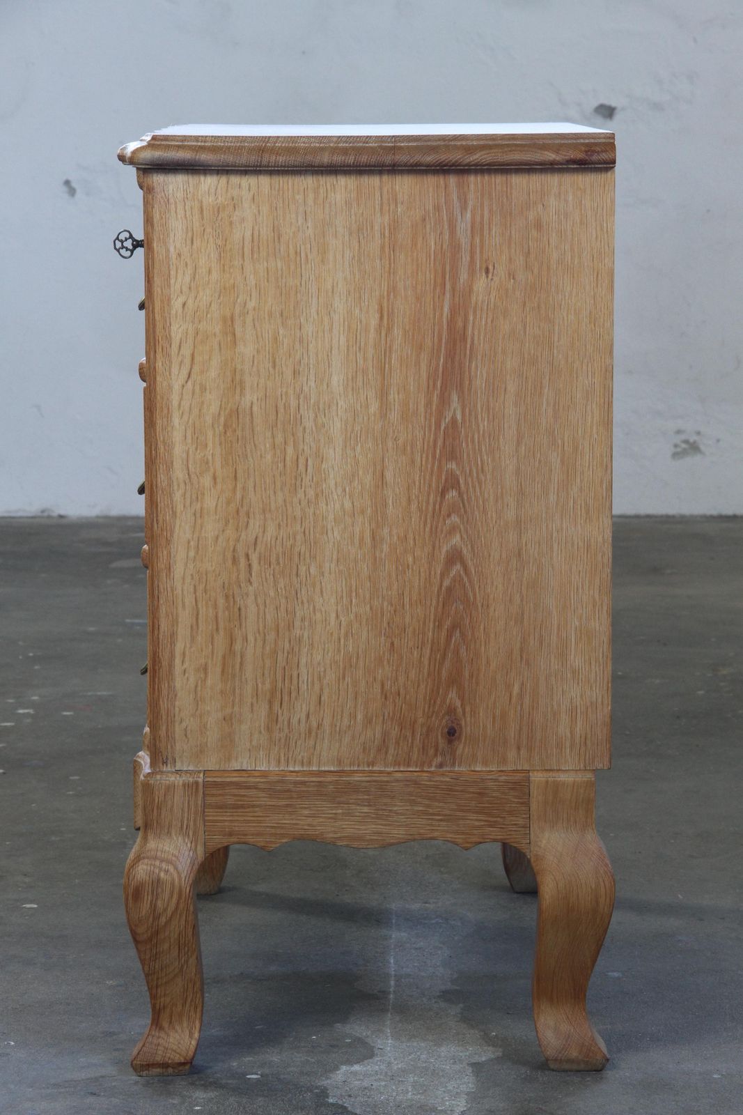 1353.0 Vintage Mid Century Danish Oak Baroque/Rococo Style Commode photo