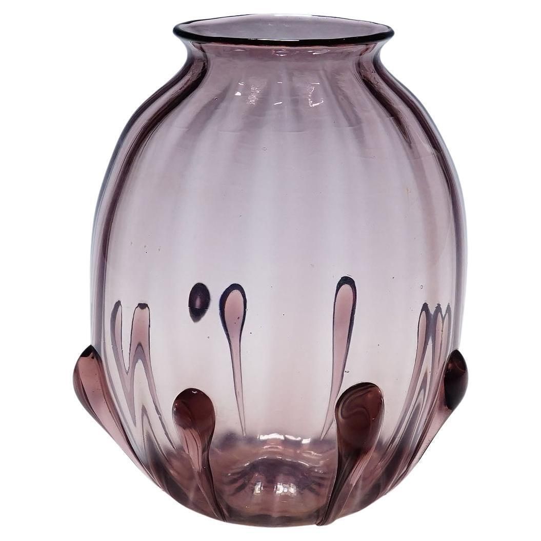 Vetro Soffiato Glass Vase By Vittorio Zecchin For Venini Murano 1924