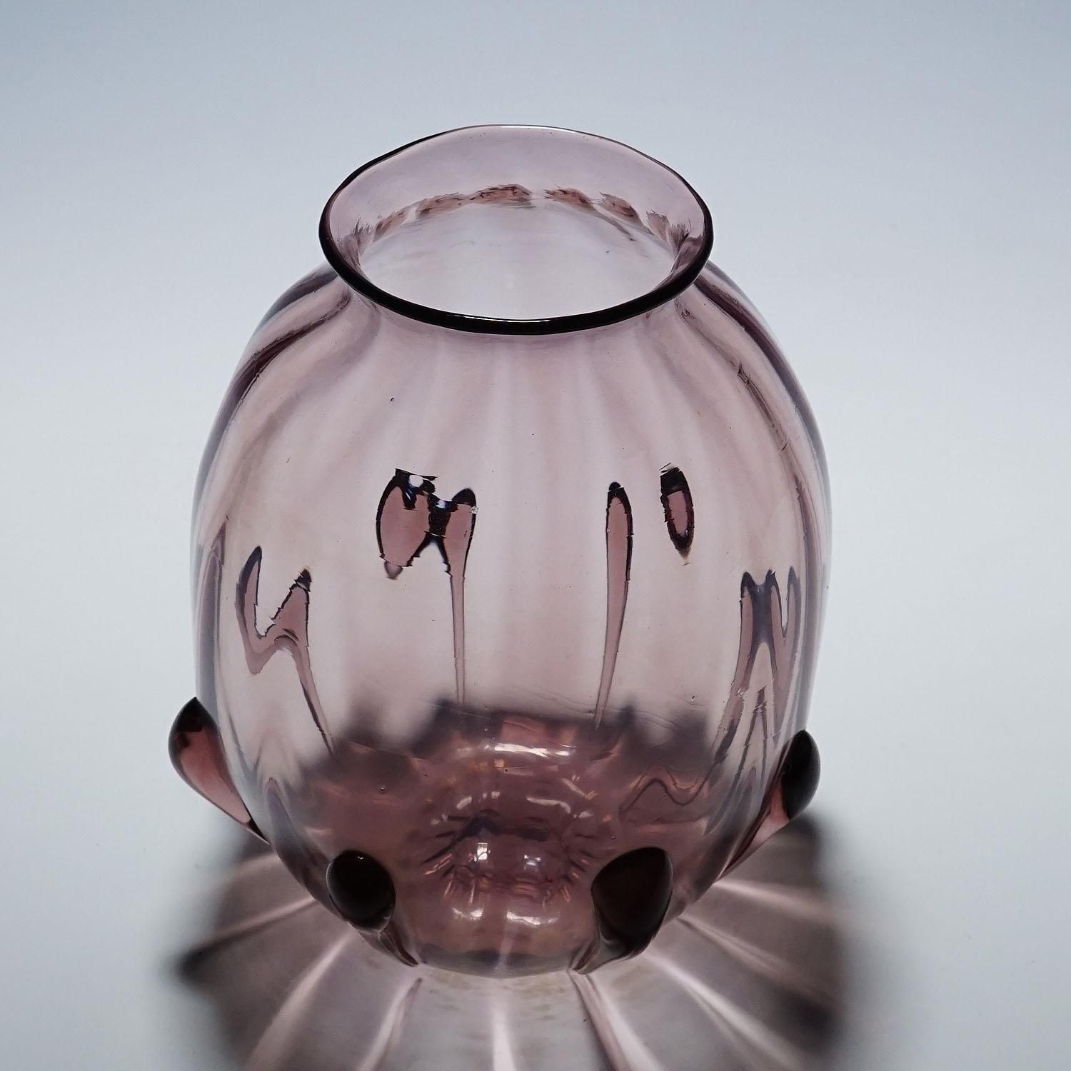 Vetro Soffiato Glass Vase By Vittorio Zecchin For Venini Murano 1924 photo Home Decor