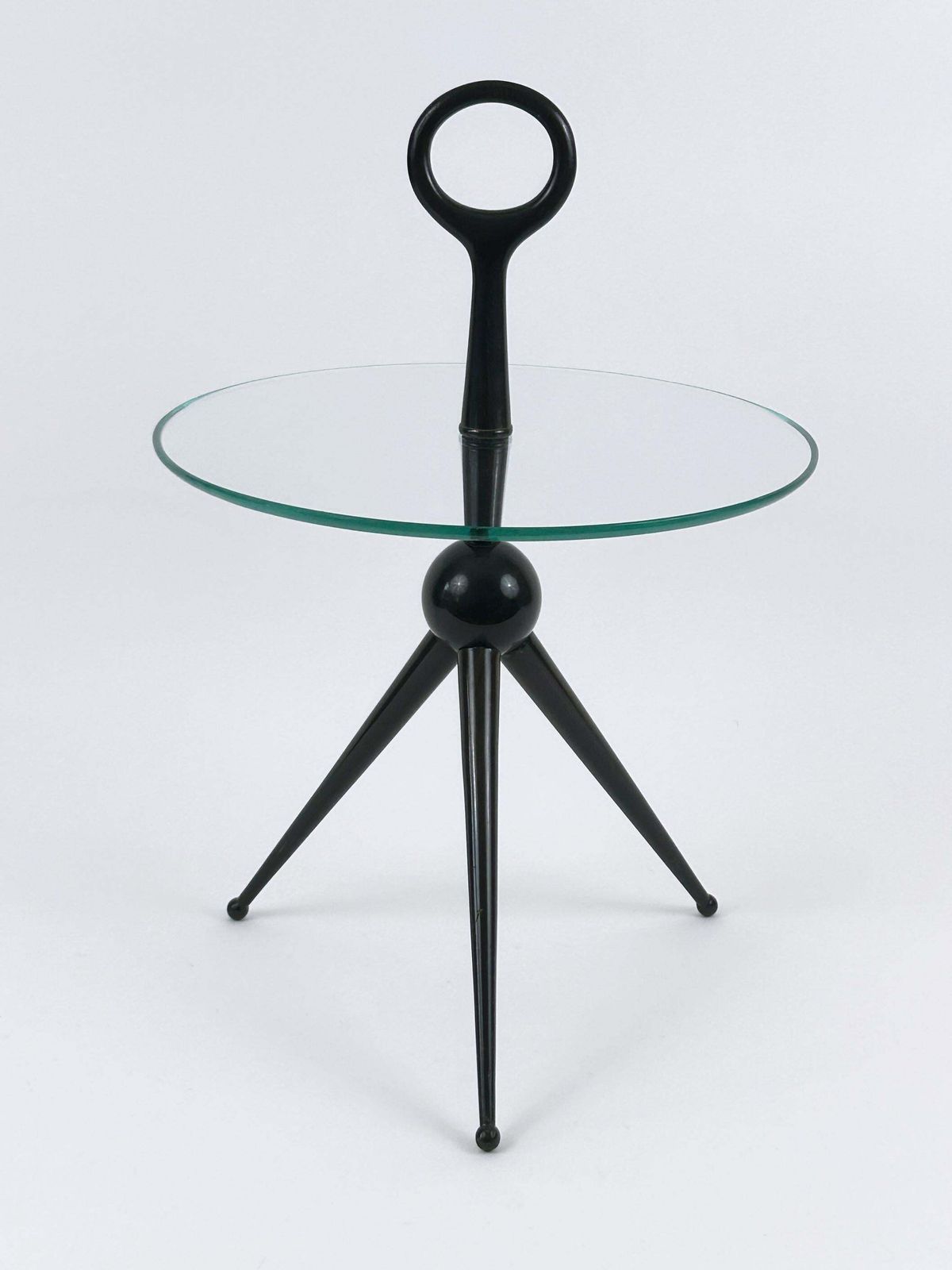 photo furniture Elegant Mid Century Modern Tripod Side Table By Cesare Lacca Italy 1950s
