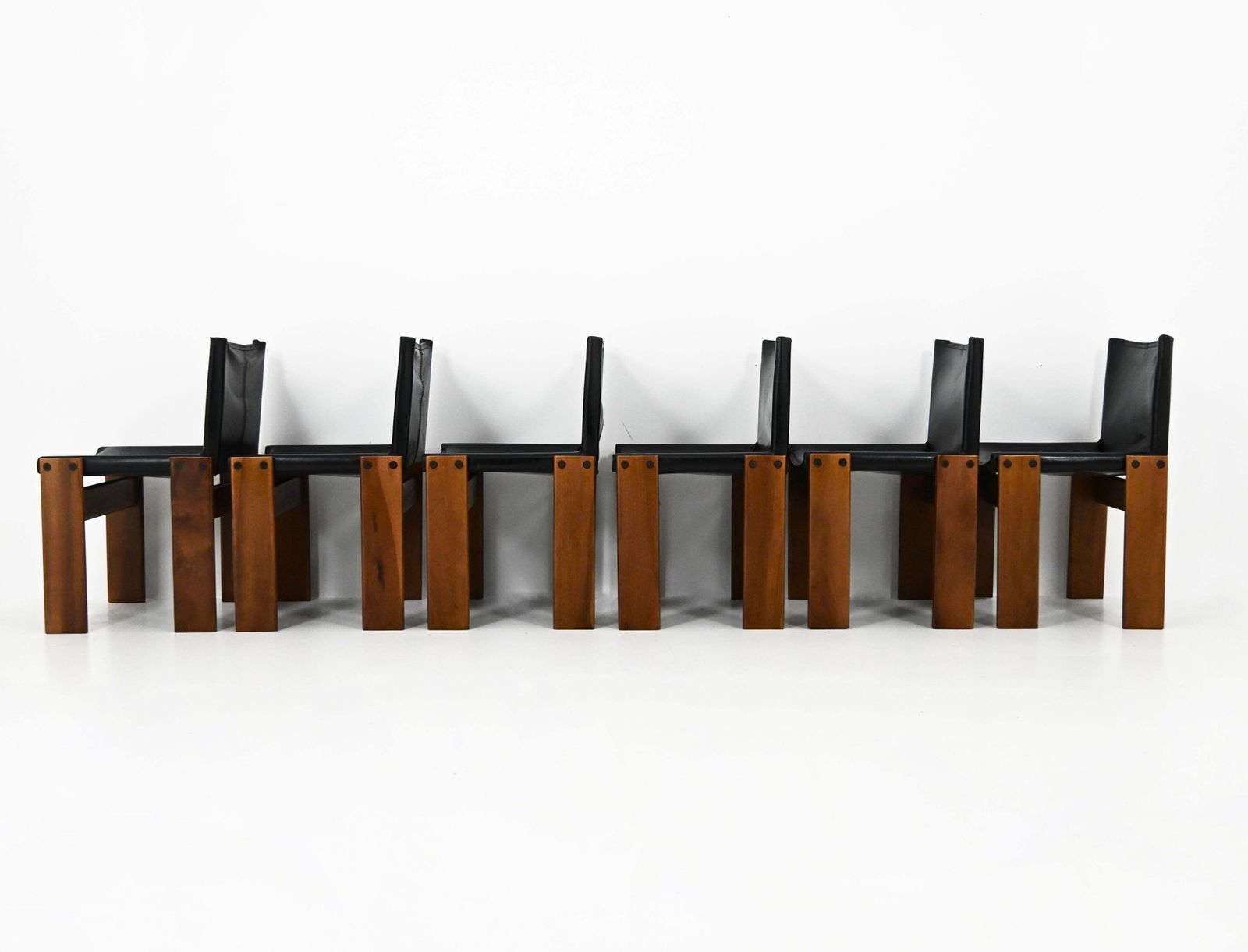 Monk Dining Chairs By Afra & Tobia Scarpa For Molteni, 1970s, Set Of 6 photo buy