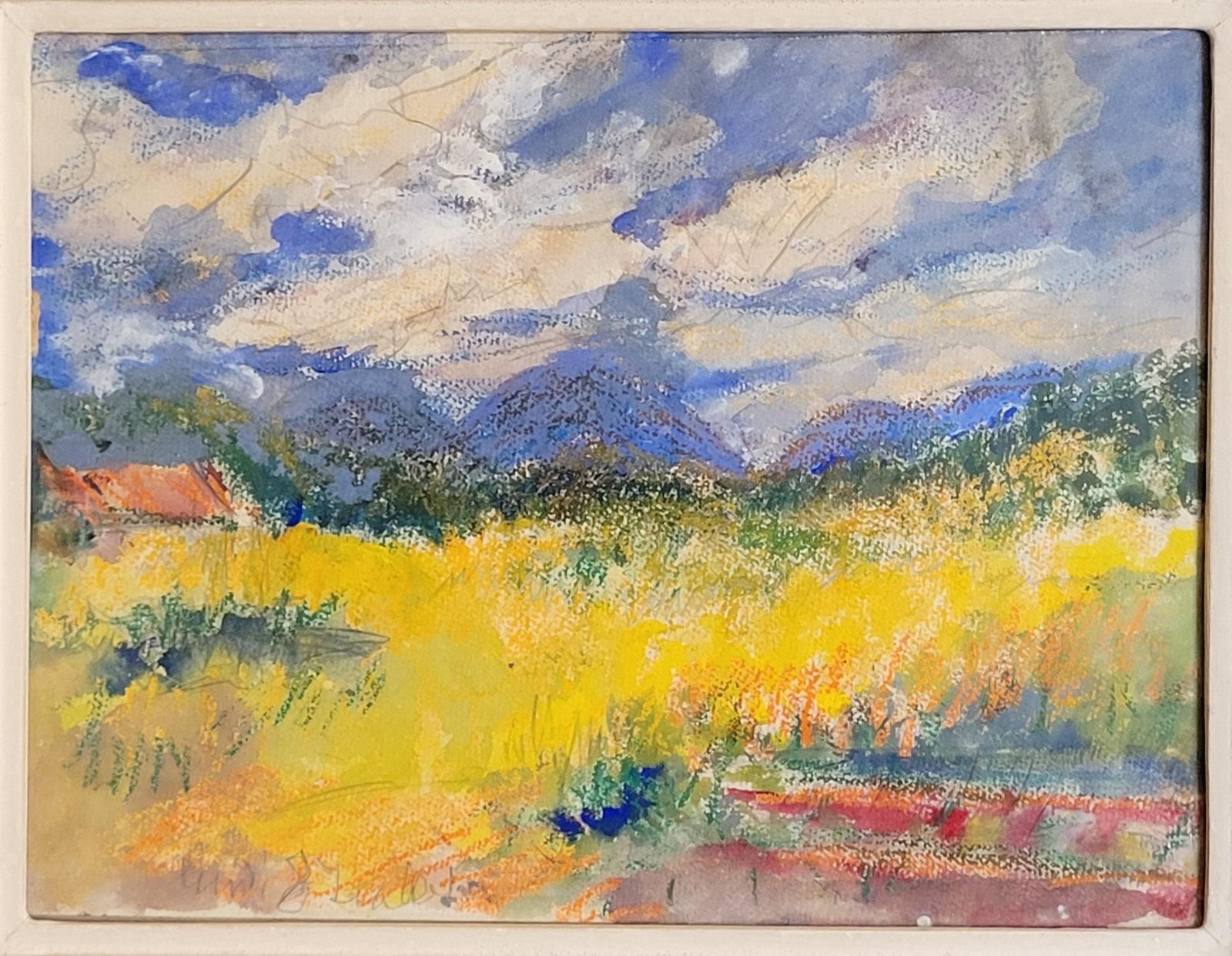 French Impressionist Landscape Painting, Framed, Antique, 42.5x50 Cm, Circa 1960s By Gabriele Ricard Cordingley photo furniture