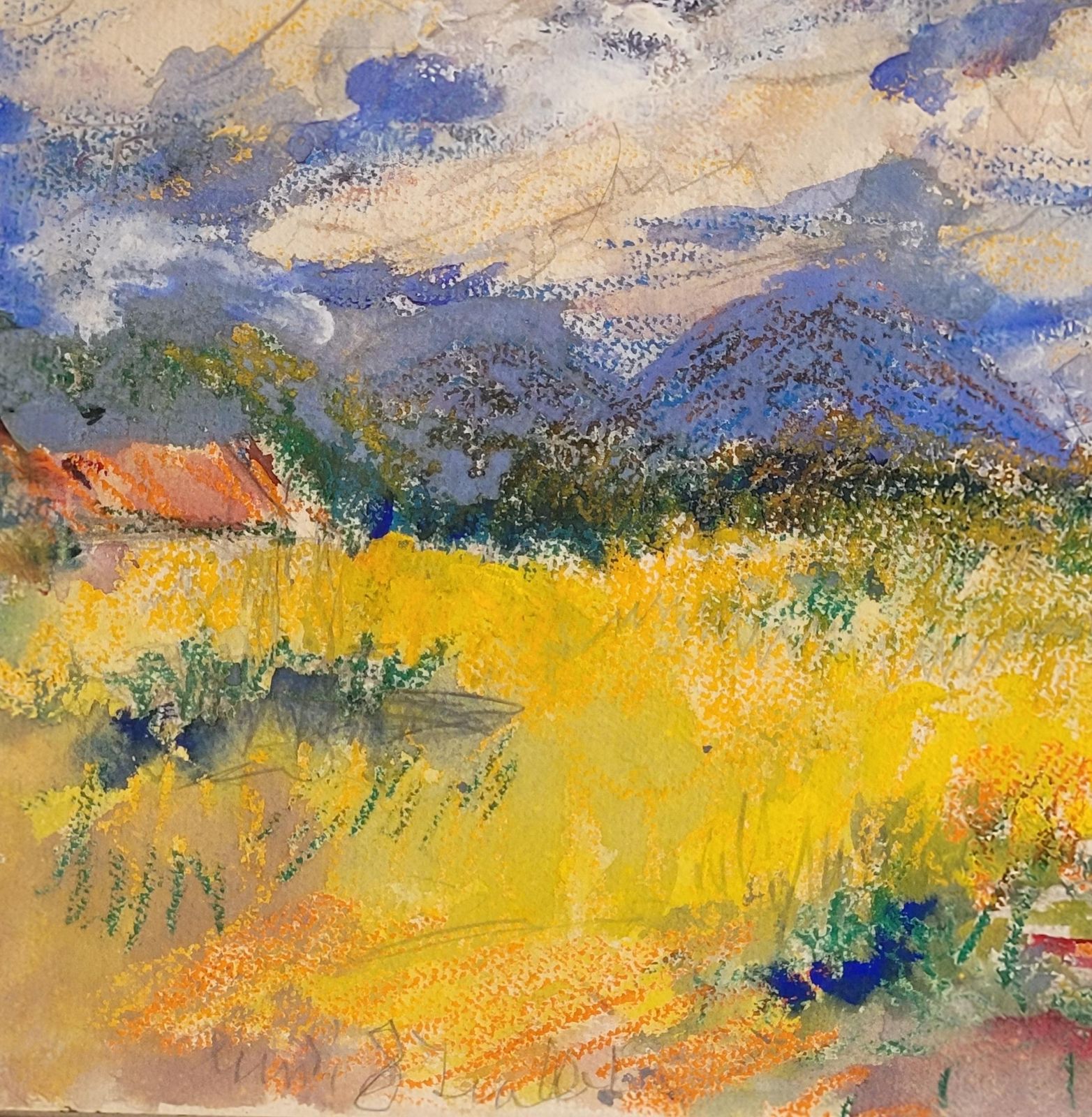 French Impressionist Landscape Painting, Framed, Antique, 42.5x50 Cm, Circa 1960s By Gabriele Ricard Cordingley photo Art