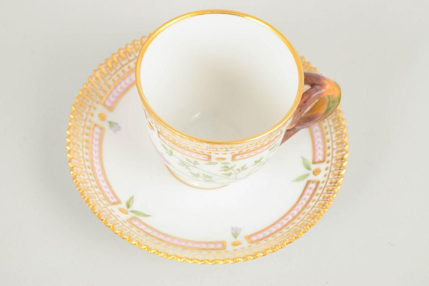 Royal Copenhagen. Flora Danica Demitasse Cup With Saucer In Porcelain. 1960s photo furniture