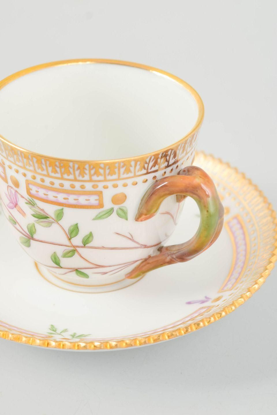Royal Copenhagen. Flora Danica Demitasse Cup With Saucer In Porcelain. 1960s photo for sale