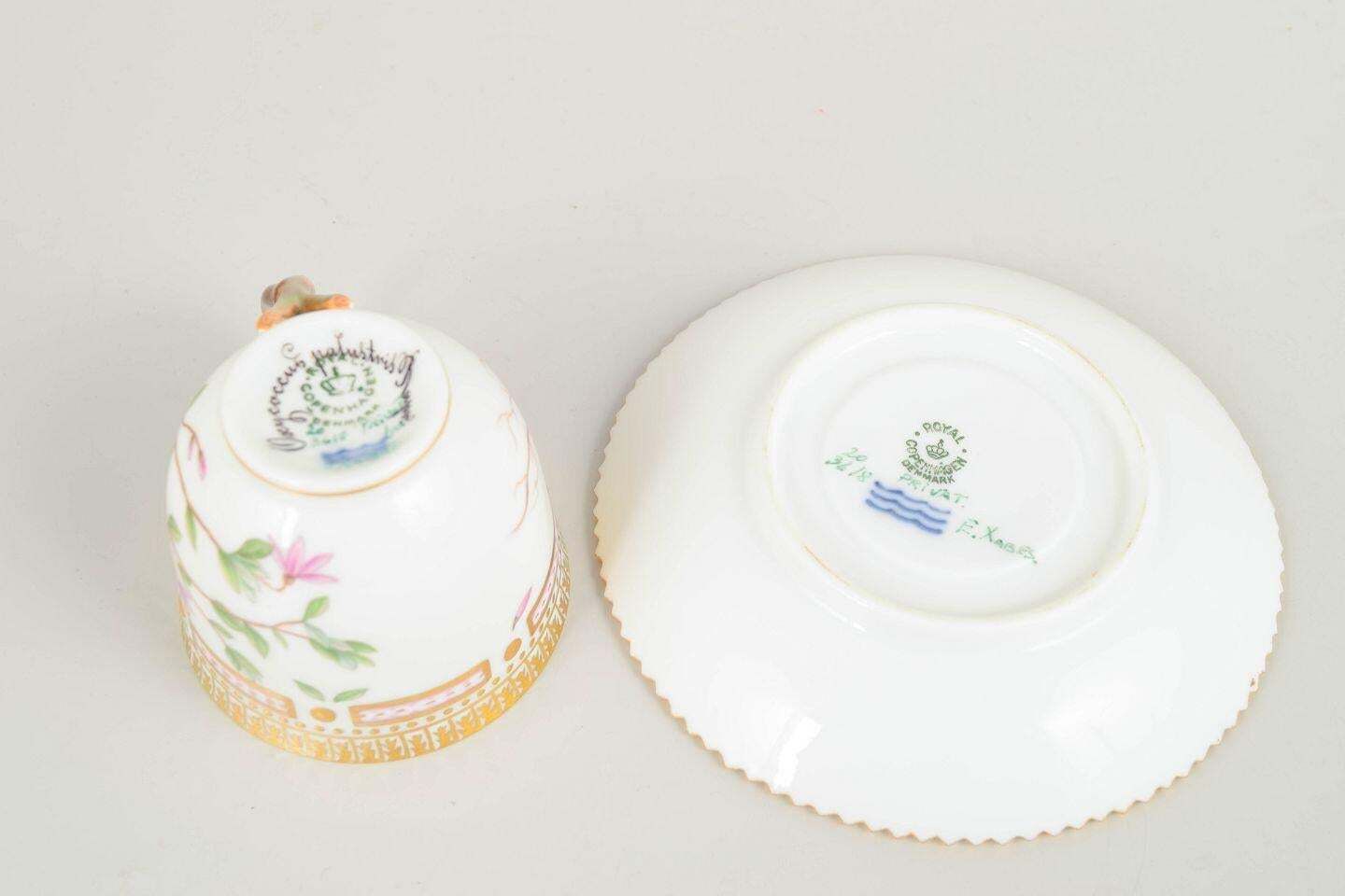 Royal Copenhagen. Flora Danica Demitasse Cup With Saucer In Porcelain. 1960s photo Home Decor