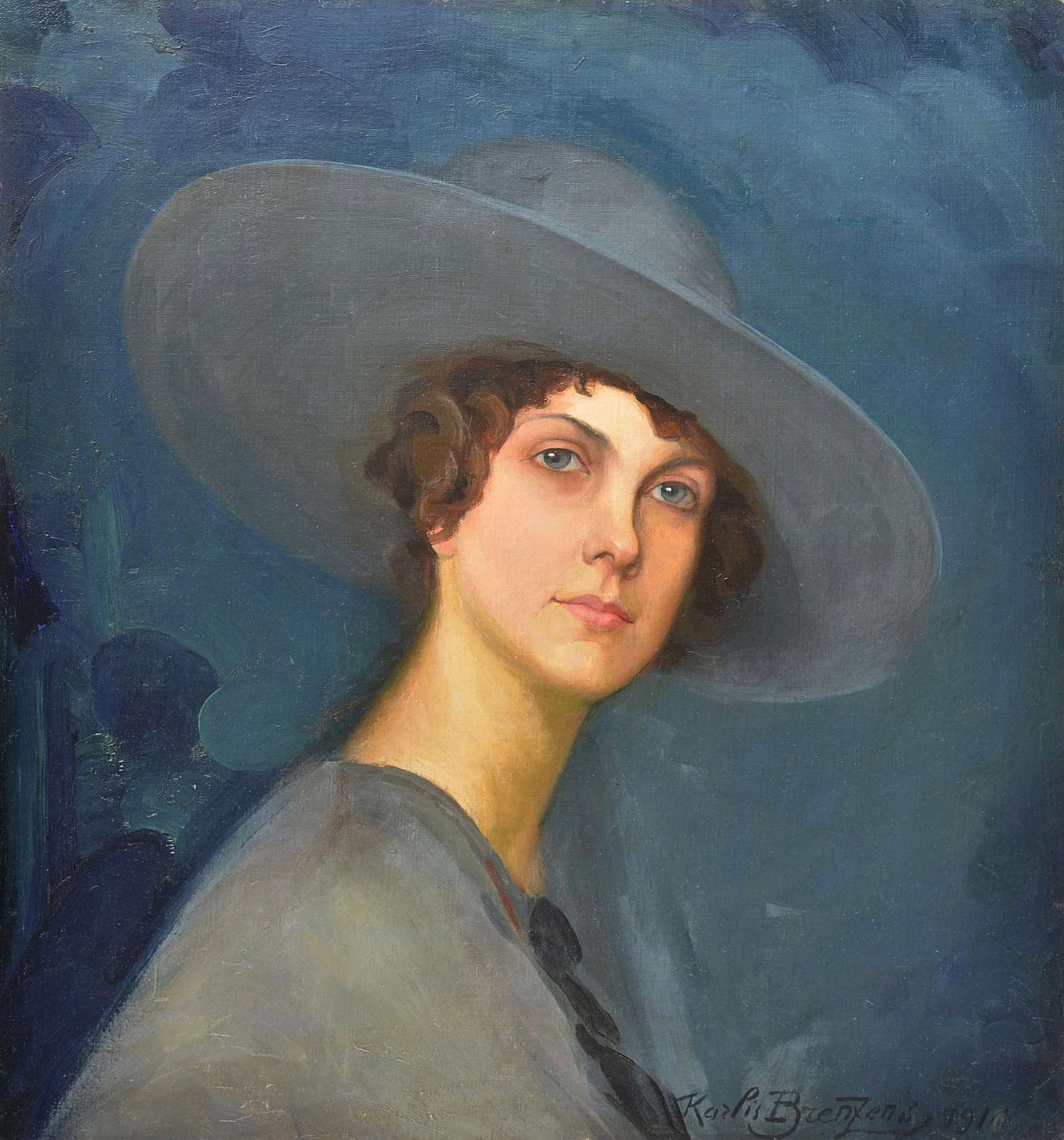 Jazeps Pigoznisportrait. 1916. Oil On Canvas On Cardboard. 58x56 Cm. Signed1987