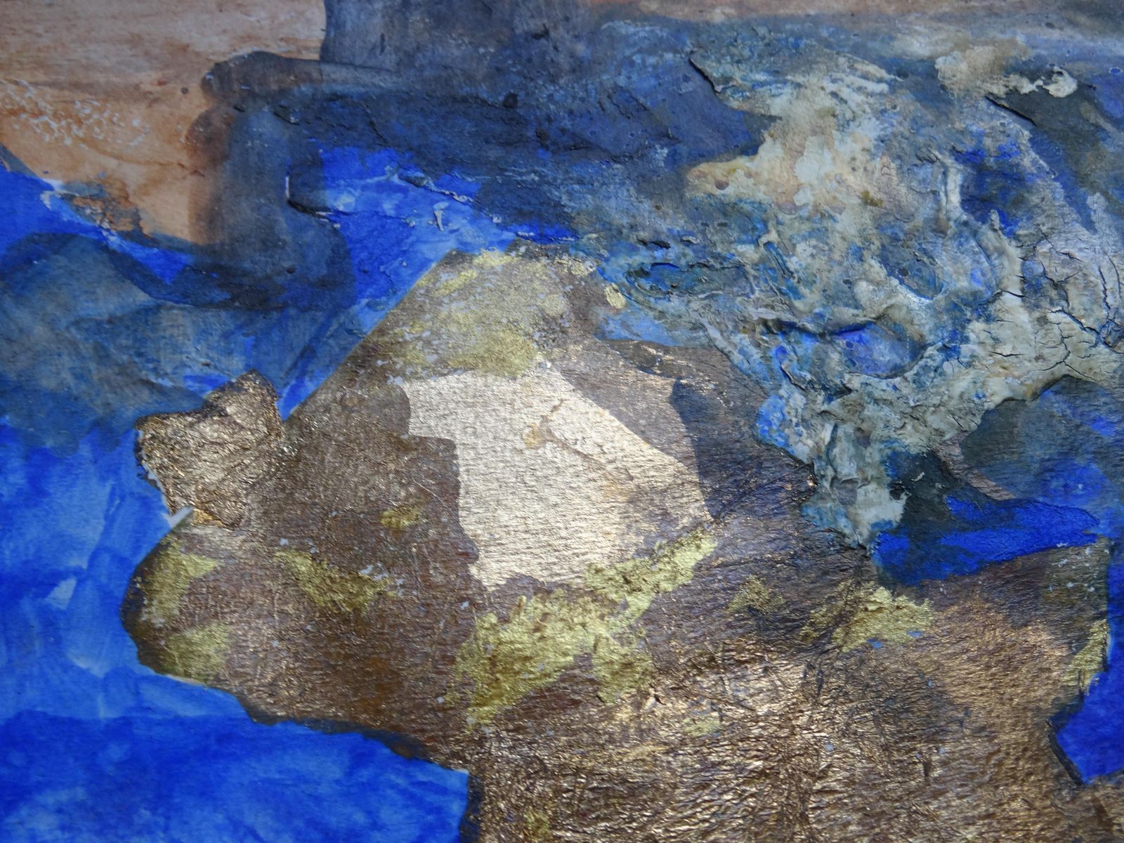 Igor Leontievgolden Blue Composition. 2000, Paper, Mixed Media, 44x57 Cm. Signed2000 photo vinterior