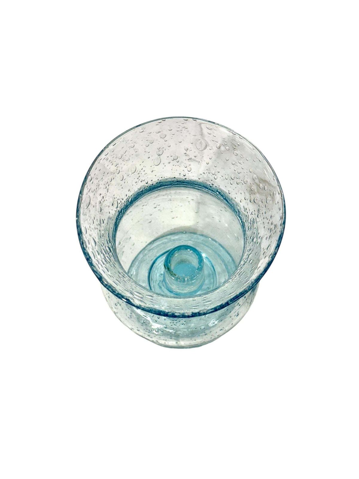 Pair Of French Biot Bubble Glass Hurricane Candle Holders photo for sale