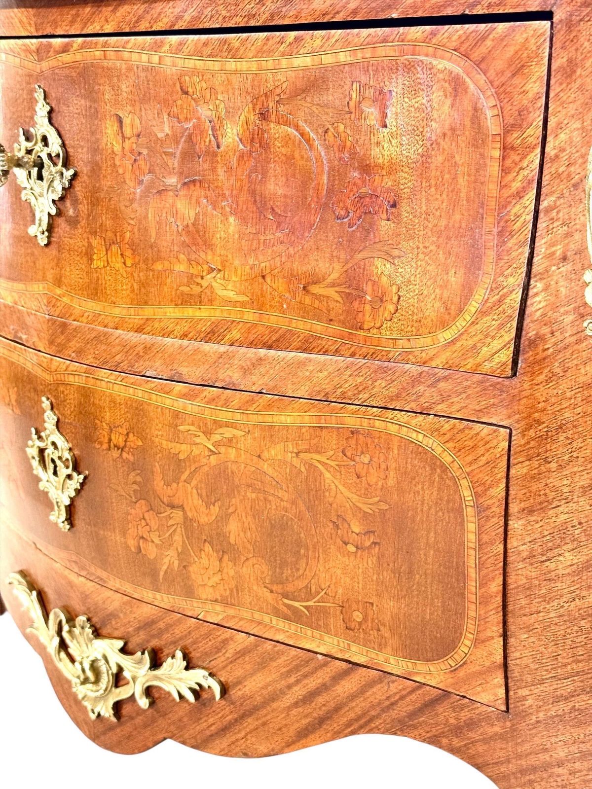 2917.0 Louis XV Style Marquetry Commode With Breche Marble Top, France 19th Century photo