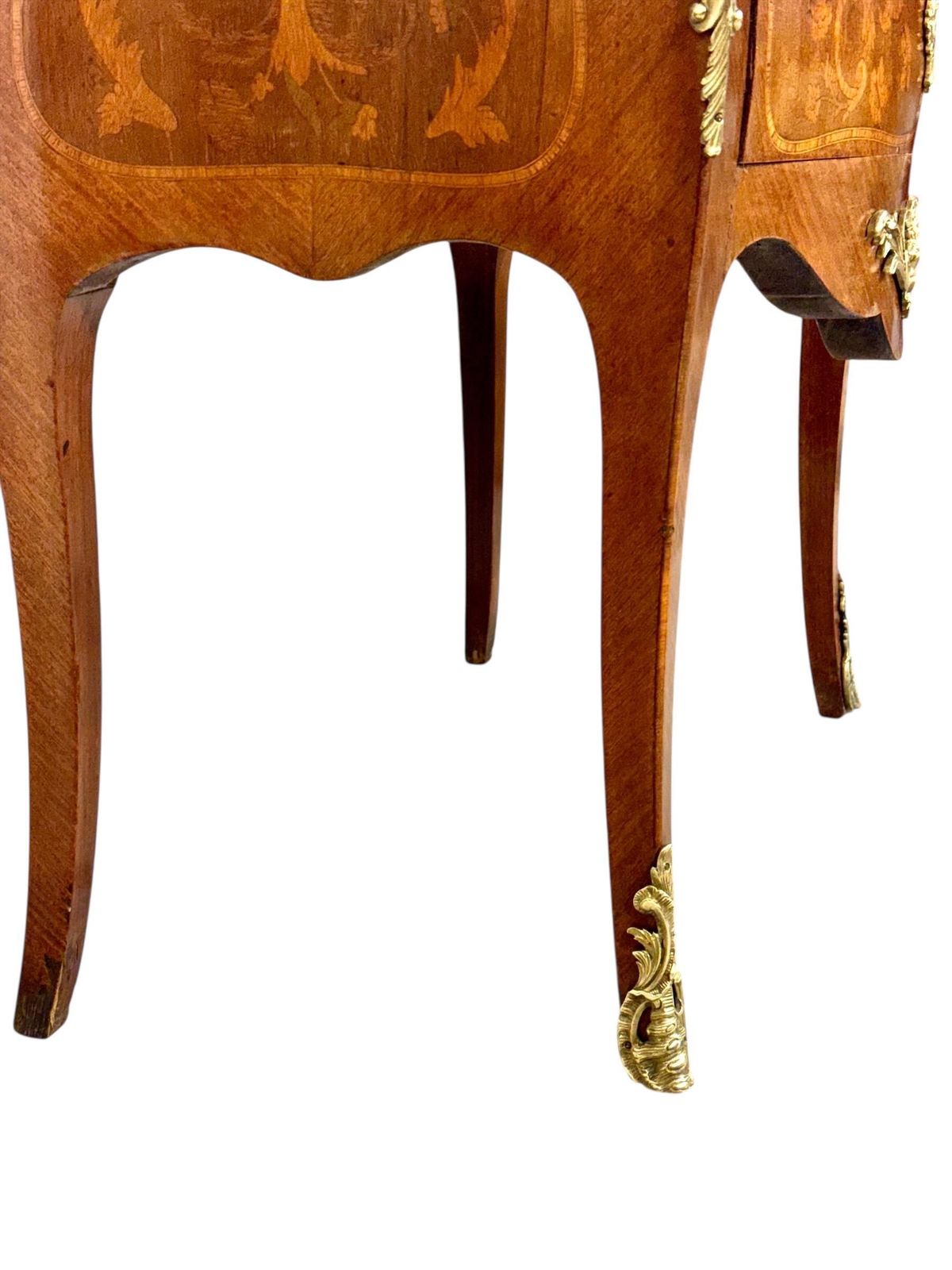 photo buy Louis XV Style Marquetry Commode With Breche Marble Top, France 19th Century