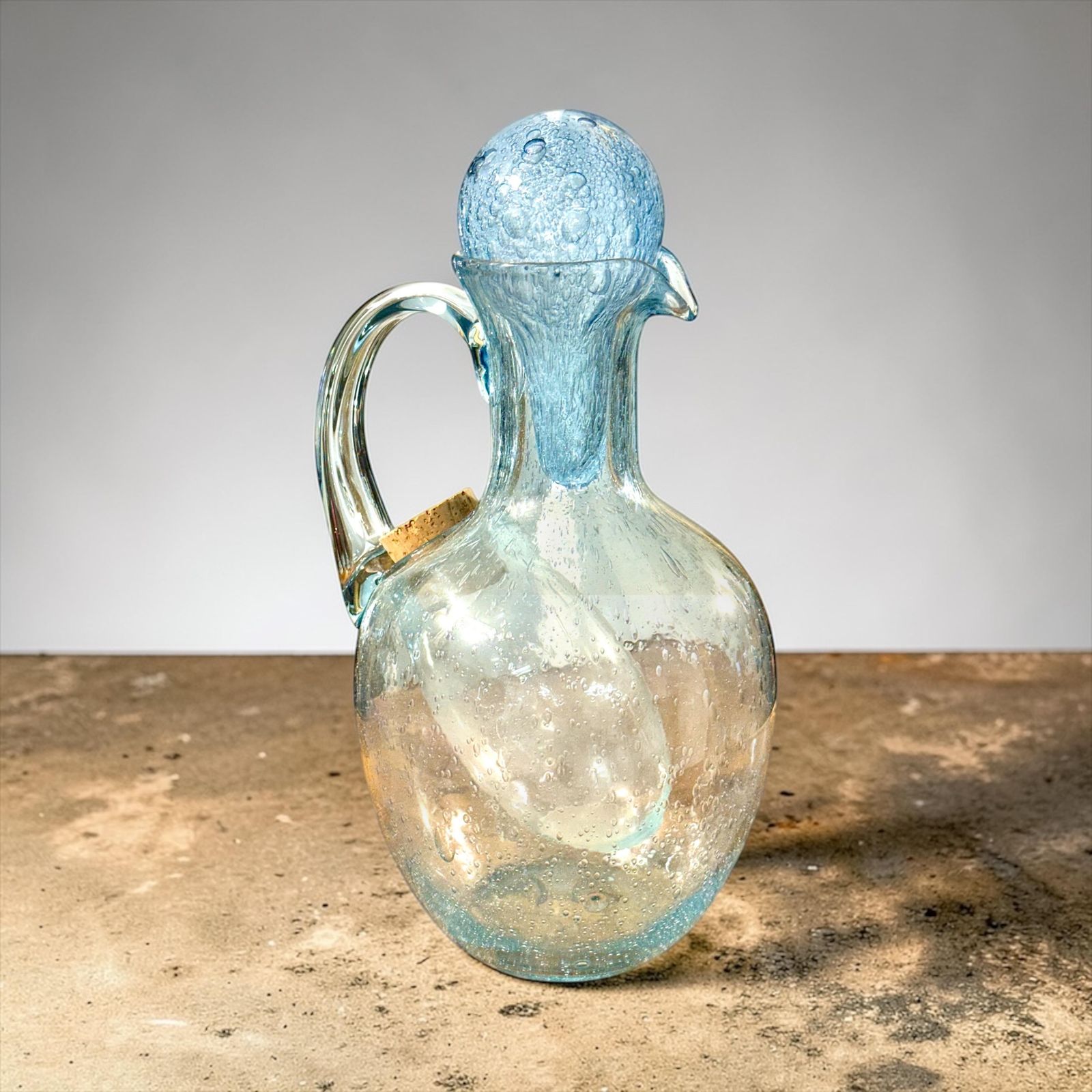 Large Biot Glass Carafe With Internal Ice Reservoir, France, Circa 1950 photo 405.0