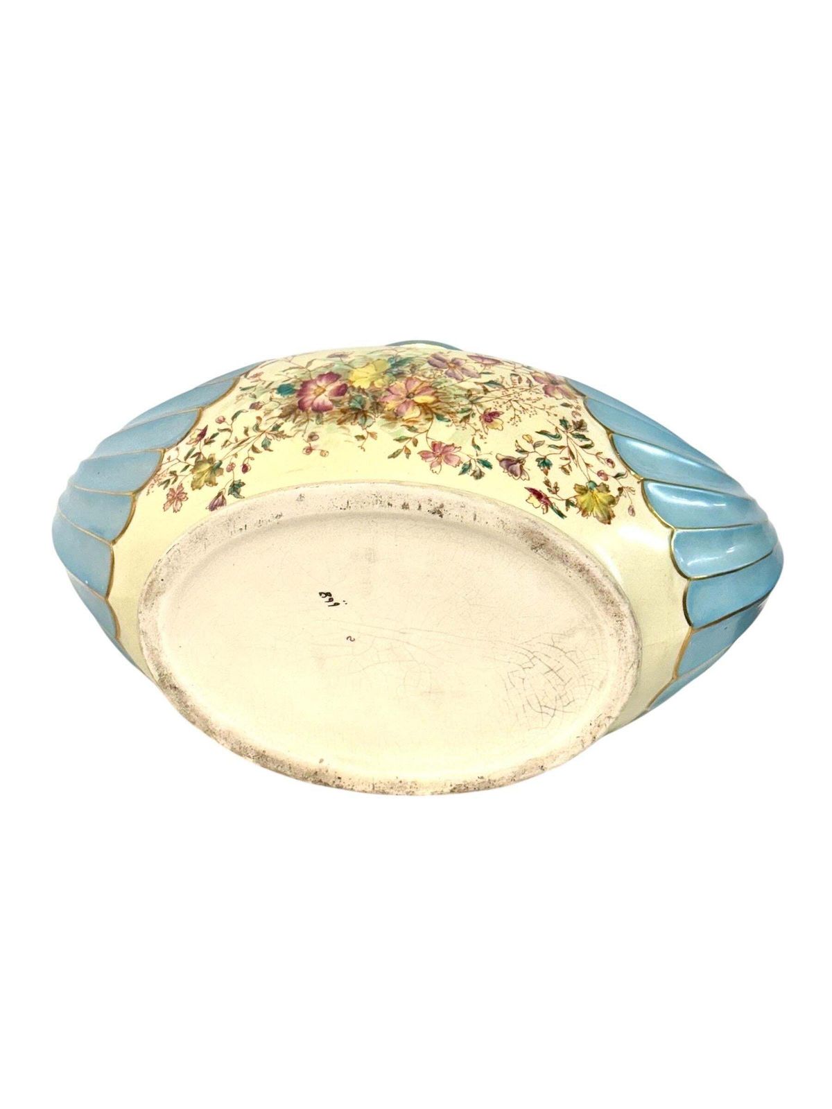 photo vinterior French Art Nouveau Faience Jardinière With Gilt Handles, Circa 1900