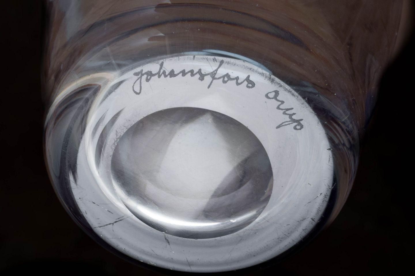 Bengt Orup For Johansfors. Slim Glass Vase, Model "Tona". Sweden, 1950s photo Home Decor