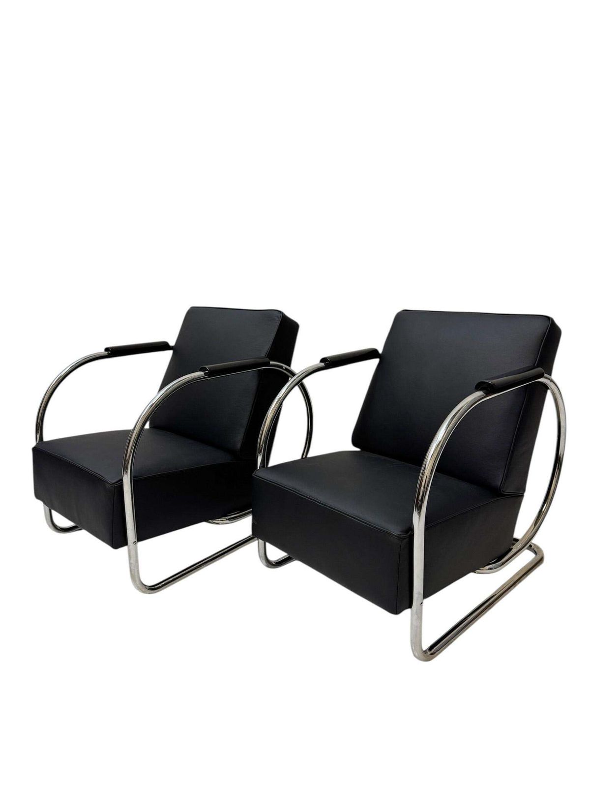 Art Deco Modernist Bauhaus Tubular Steel Lounge Chairs By Frits Kuyken, 1936 photo buy