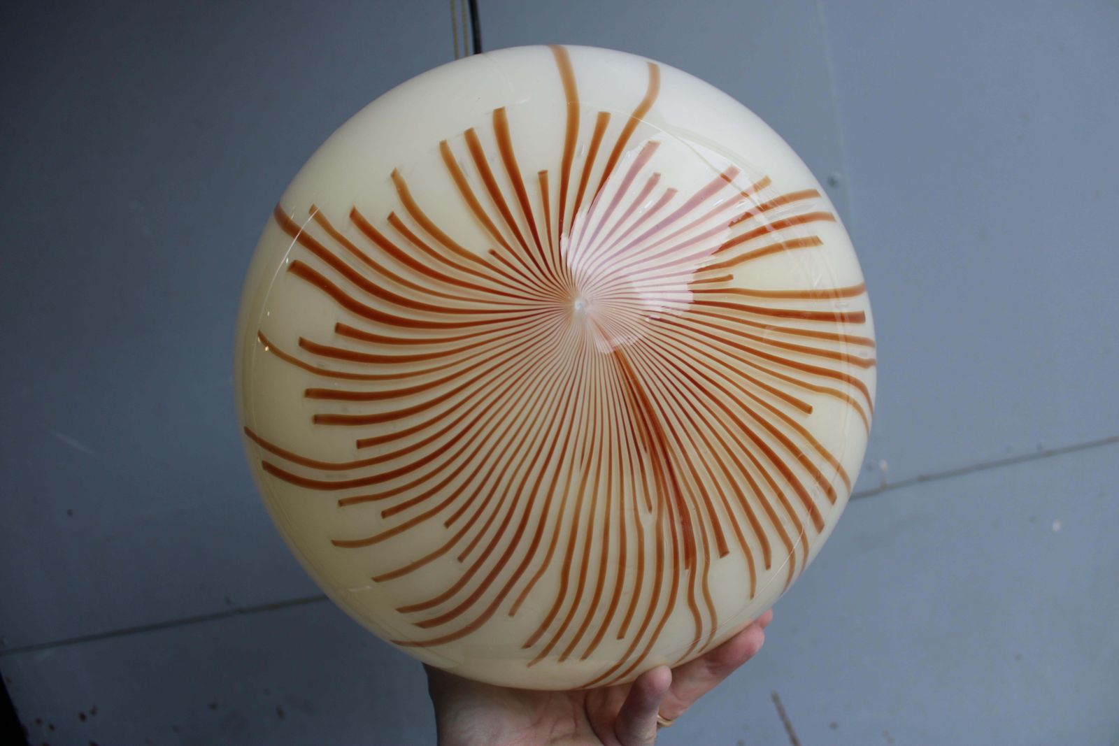 photo for sale Anemone Venini 1970 Murano Glkass And Brass Chandelier