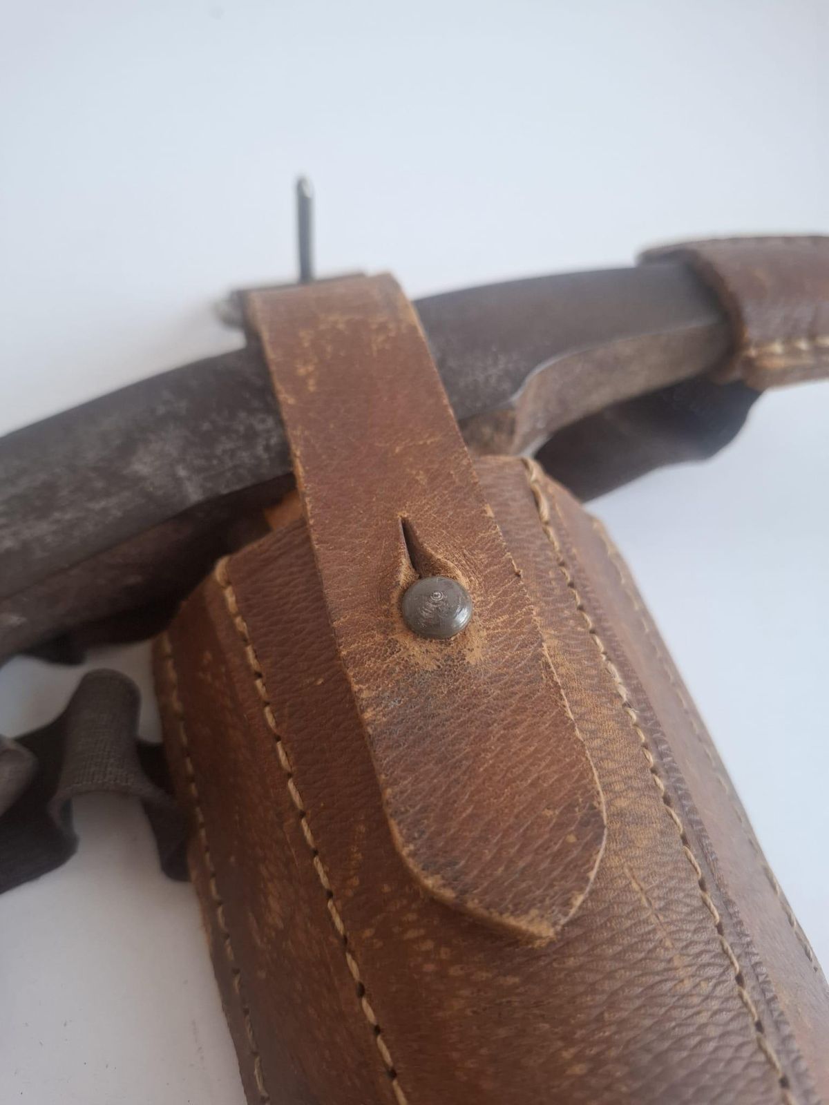 Mid Century Czechoslovak Firefighter Axe With Leather Holster photo vinterior