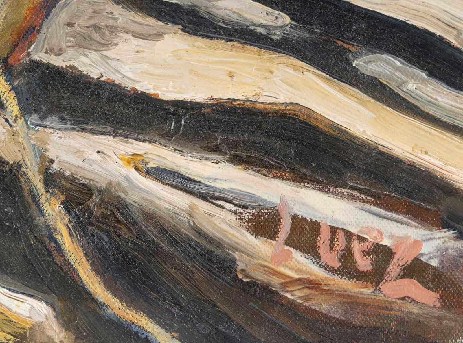 Oil On Canvas, Oil Painting By Evelyne Luez, 20th Century. photo Art