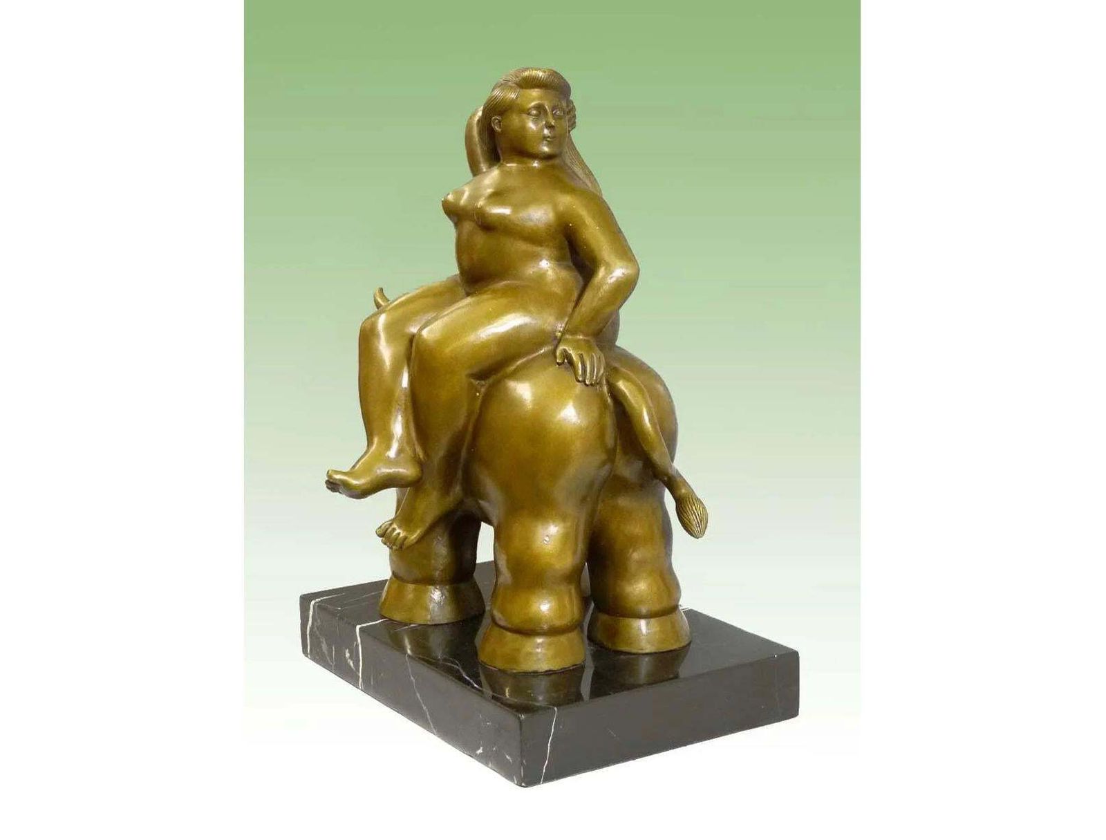 Woman On Bull Sculpture In Bronze, Contemporary Style photo for sale