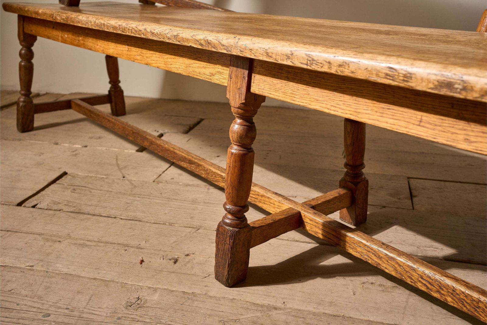 Pair Of 19th Century English Oak Benches photo vinterior