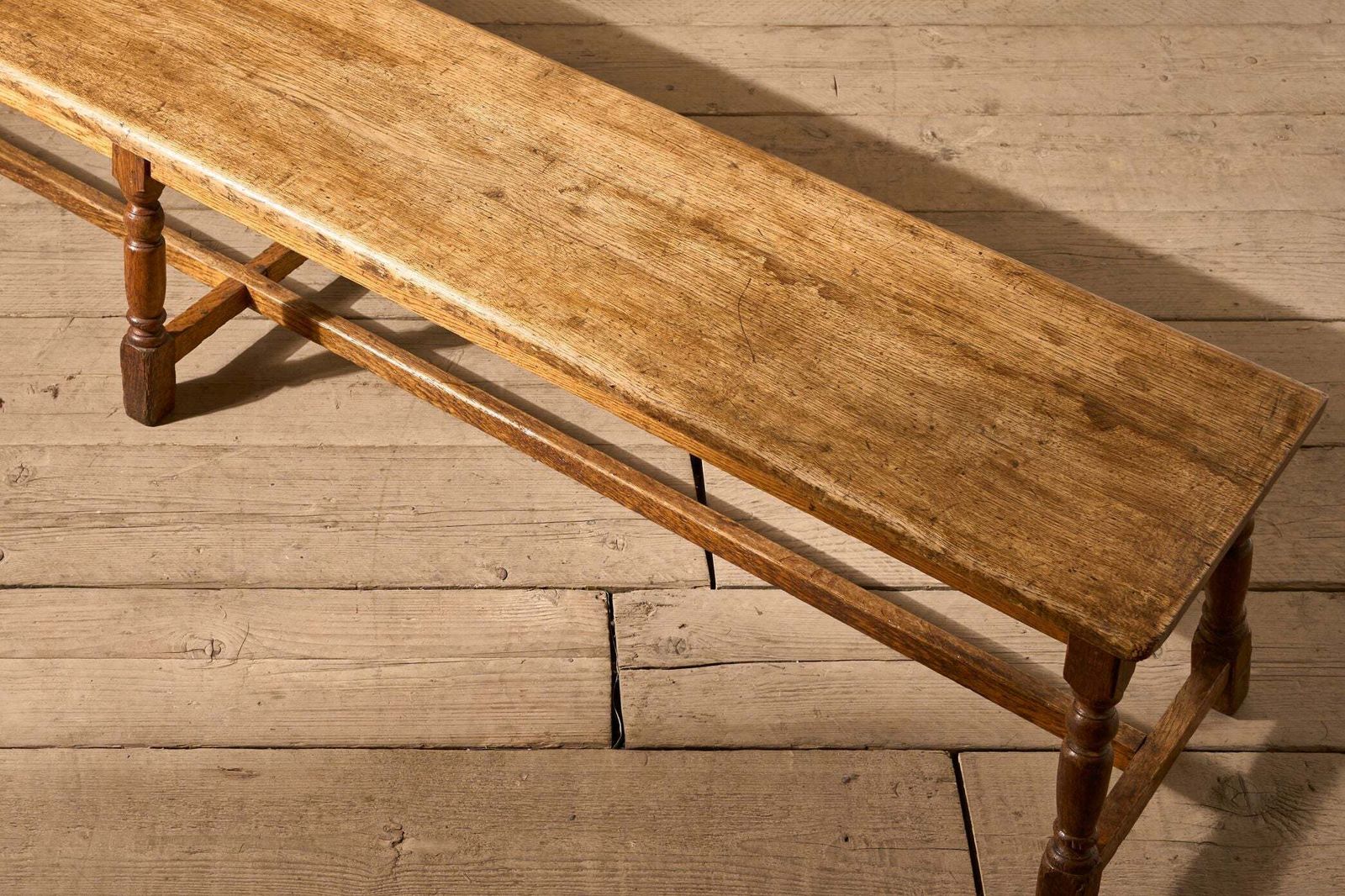 Pair Of 19th Century English Oak Benches photo vintage