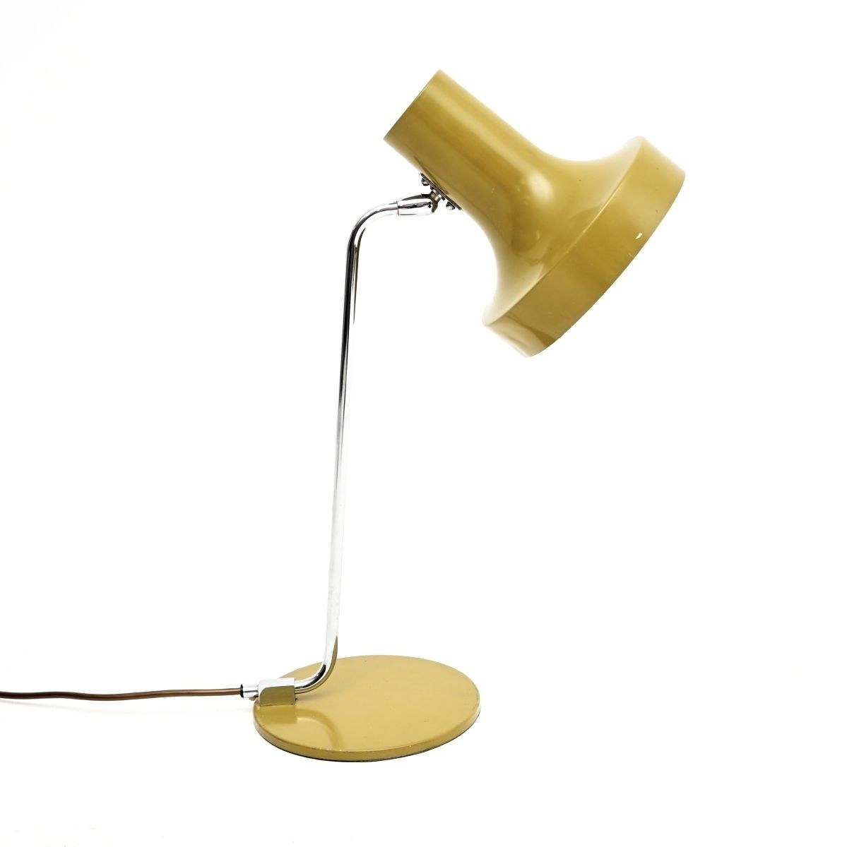 Vintage French Enamelled Tole And Chrome Desk Lamp photo furniture