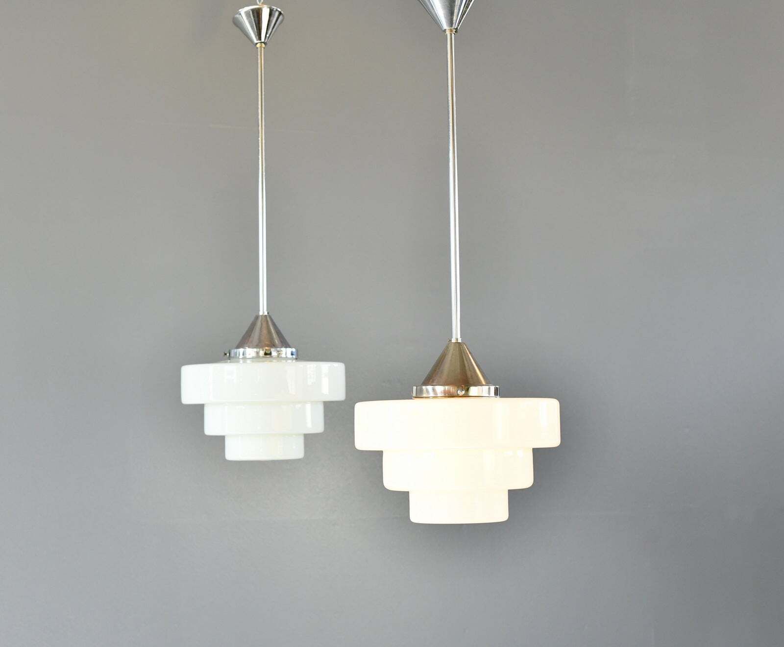 photo furniture Art Deco Opaline Lights By Edison Circa 1930s