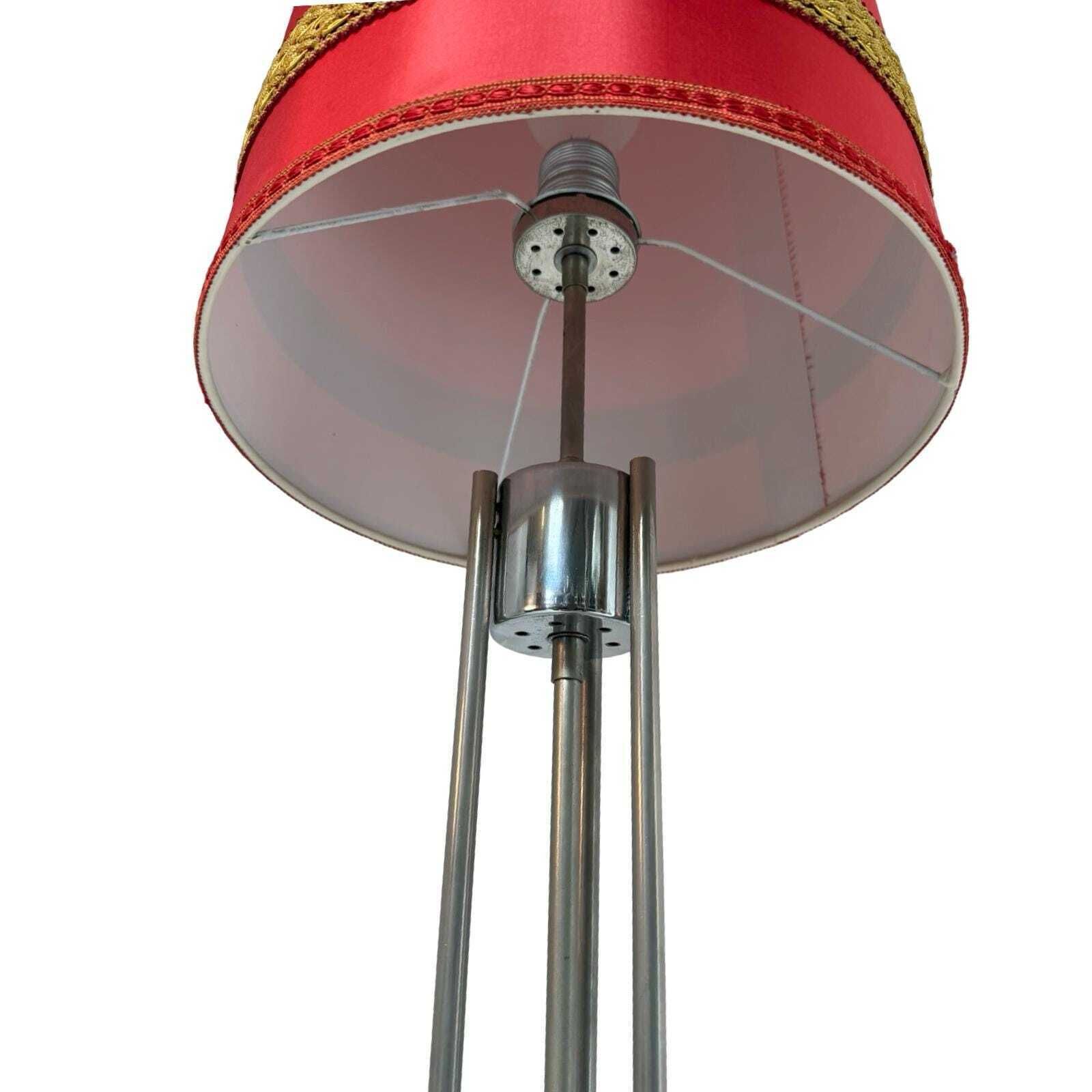 Richard Essig   Floor Lamp   Space Age Design   Crystal Glass, Chrome And Fabric Covered Shade photo 434.0