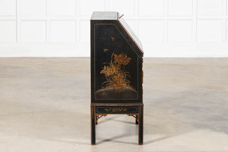 English 19thc Mahogany Chinoiserie Bureau Writing Desk photo vinterior