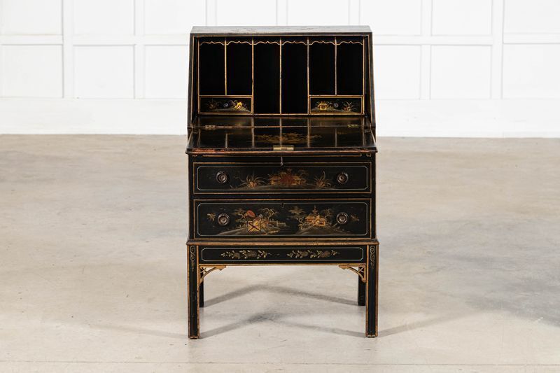 photo furniture English 19thc Mahogany Chinoiserie Bureau Writing Desk