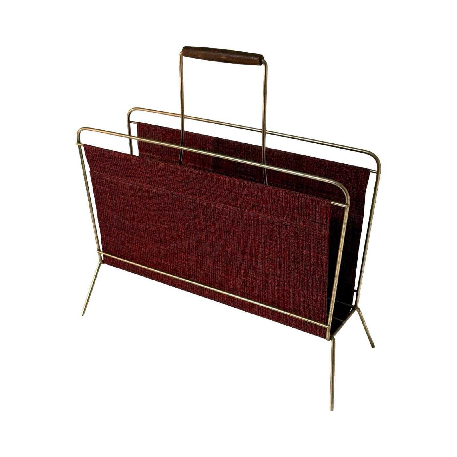 Atomic Age / Mcm   Newspaper Basket / Magazine Rack   Brass   Ca. 1960's photo for sale