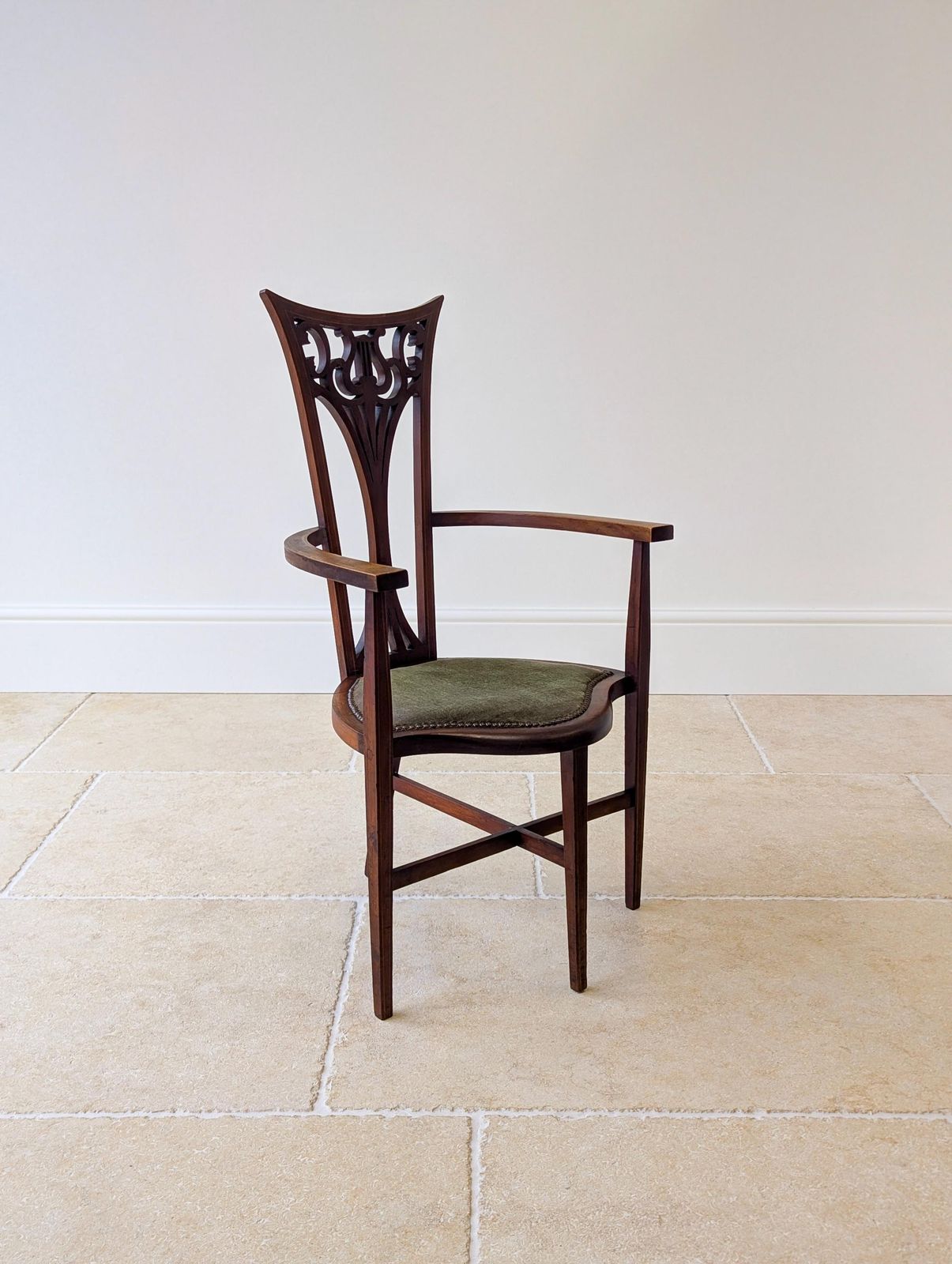 Antique Edwardian Mahogany Elbow Chair C.1910 photo Furniture