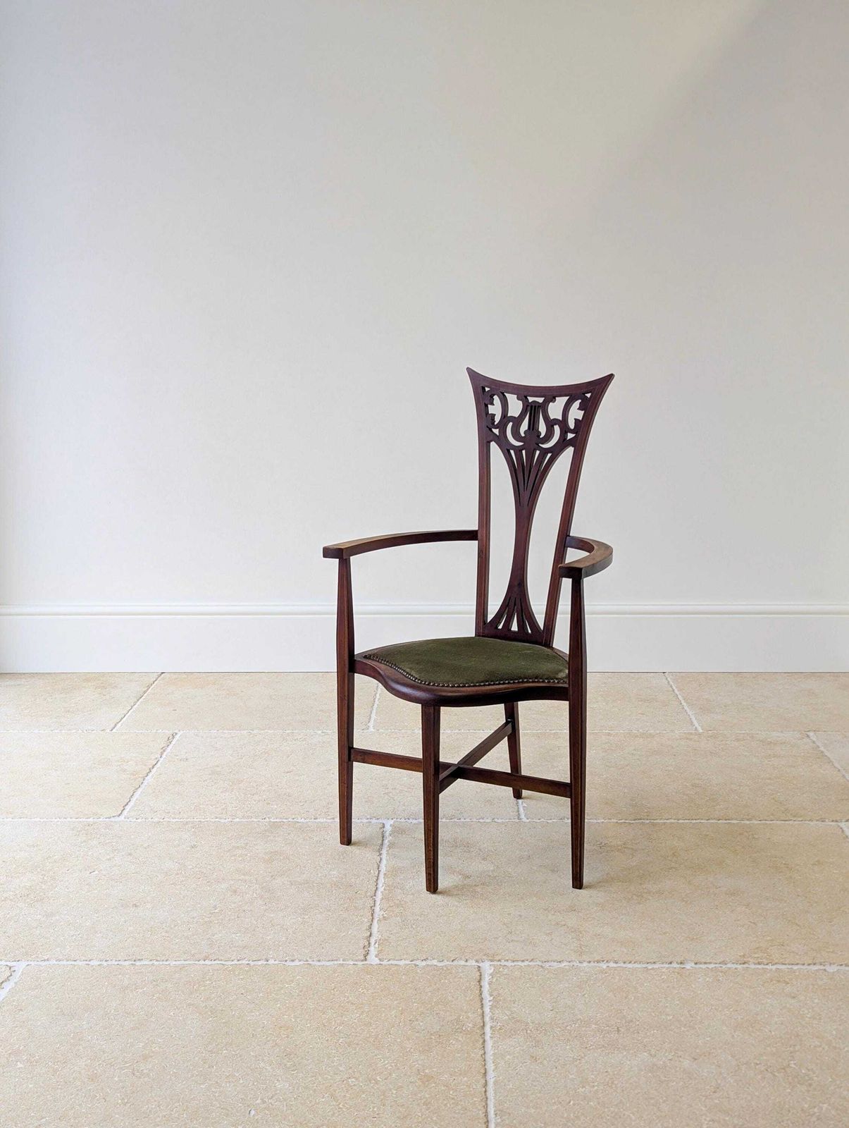 photo vinterior Antique Edwardian Mahogany Elbow Chair C.1910