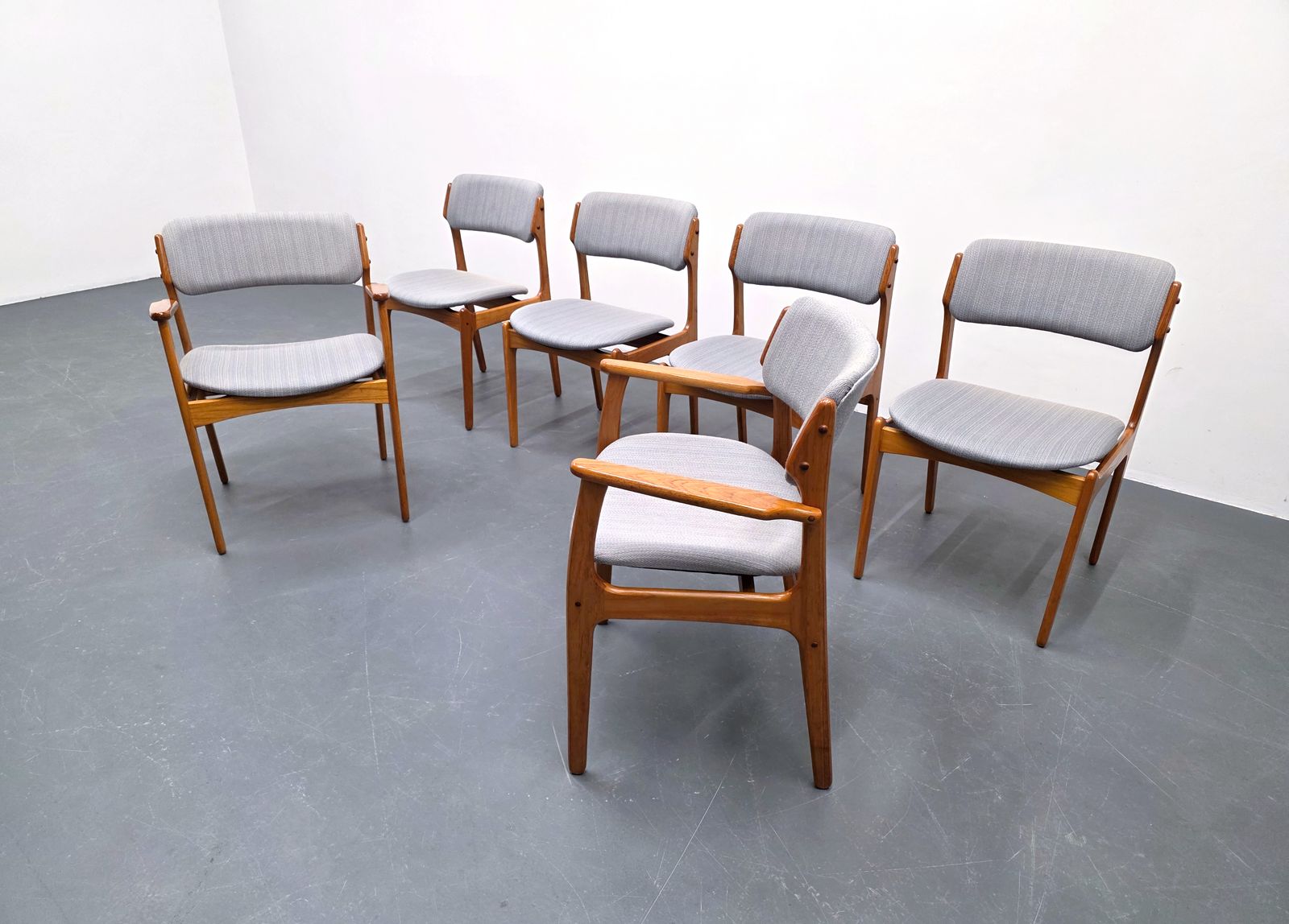Erik Buch – Set Of 6 Dining Chairs, Model 49, Denmark, 1960s photo for sale
