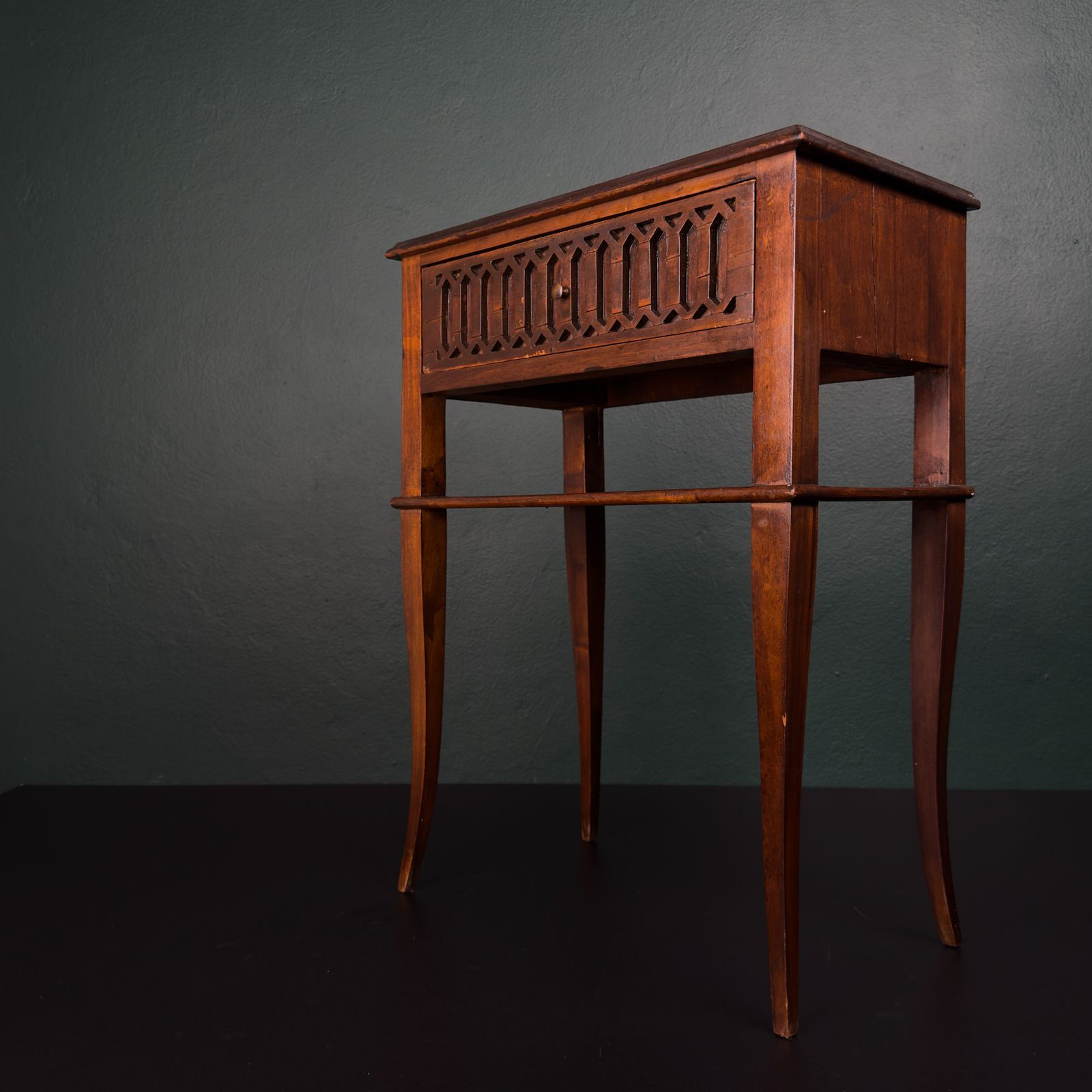 photo furniture Vintage Wood Nightstand Italy 1970s