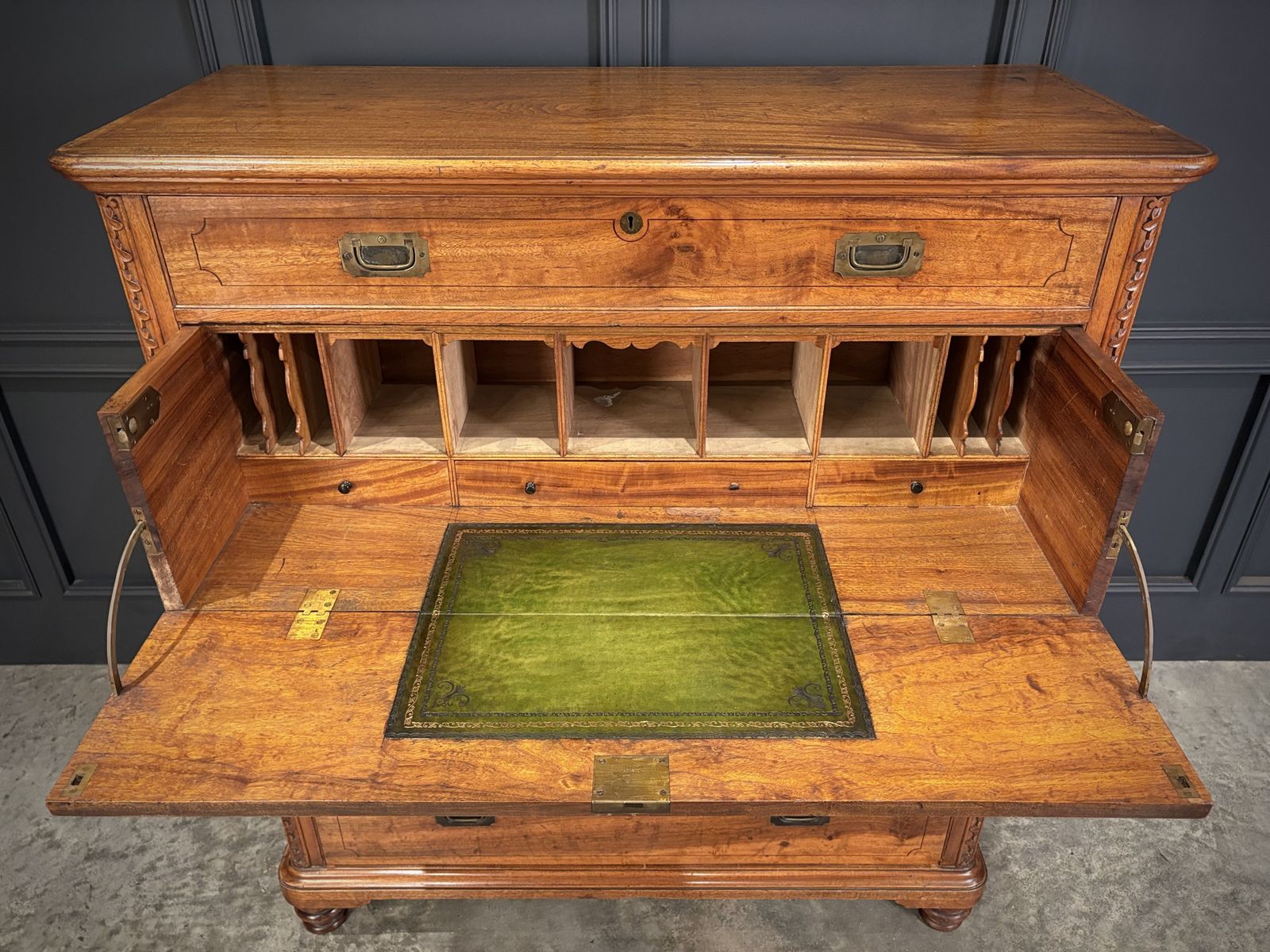 19th Century Camphor Wood Military Campaign Secretaire Chest photo buy